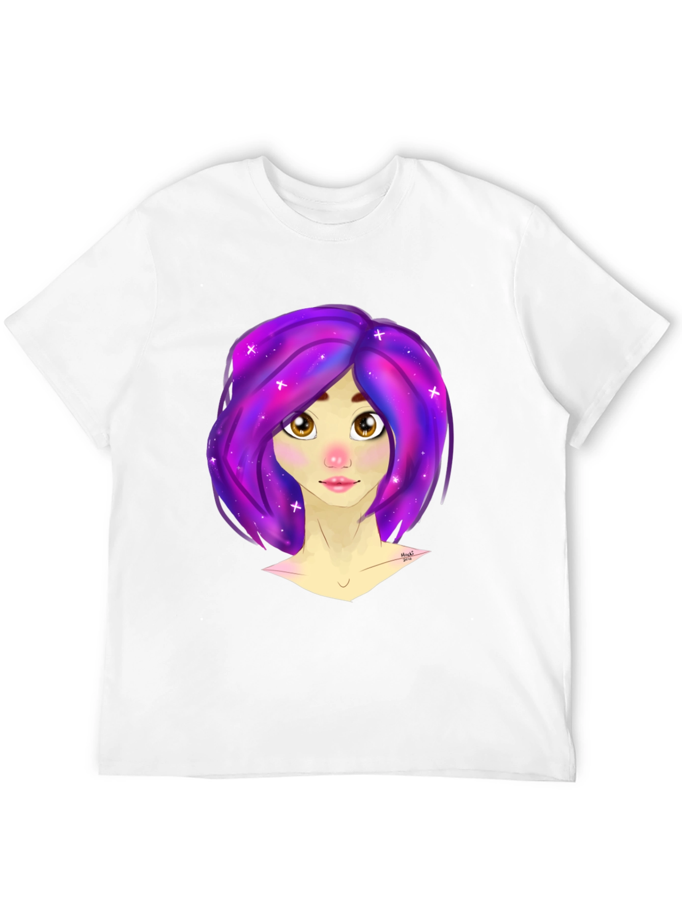 Galaxy Hair Girl Graphic Tee - Stylish & Unique
