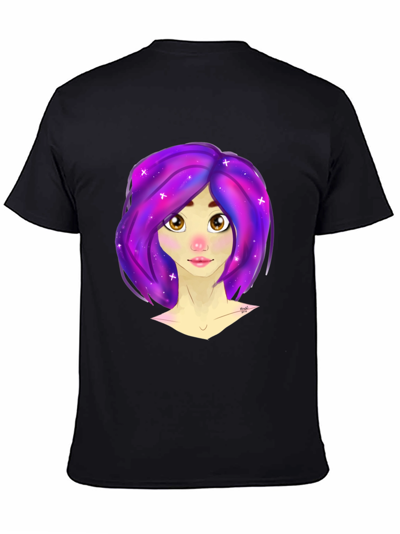 Galaxy Hair Girl Graphic Tee - Stylish & Unique