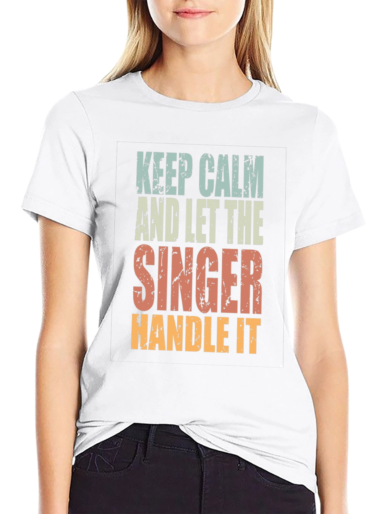 Keep Calm Singer T-Shirt - Black Cotton Tee