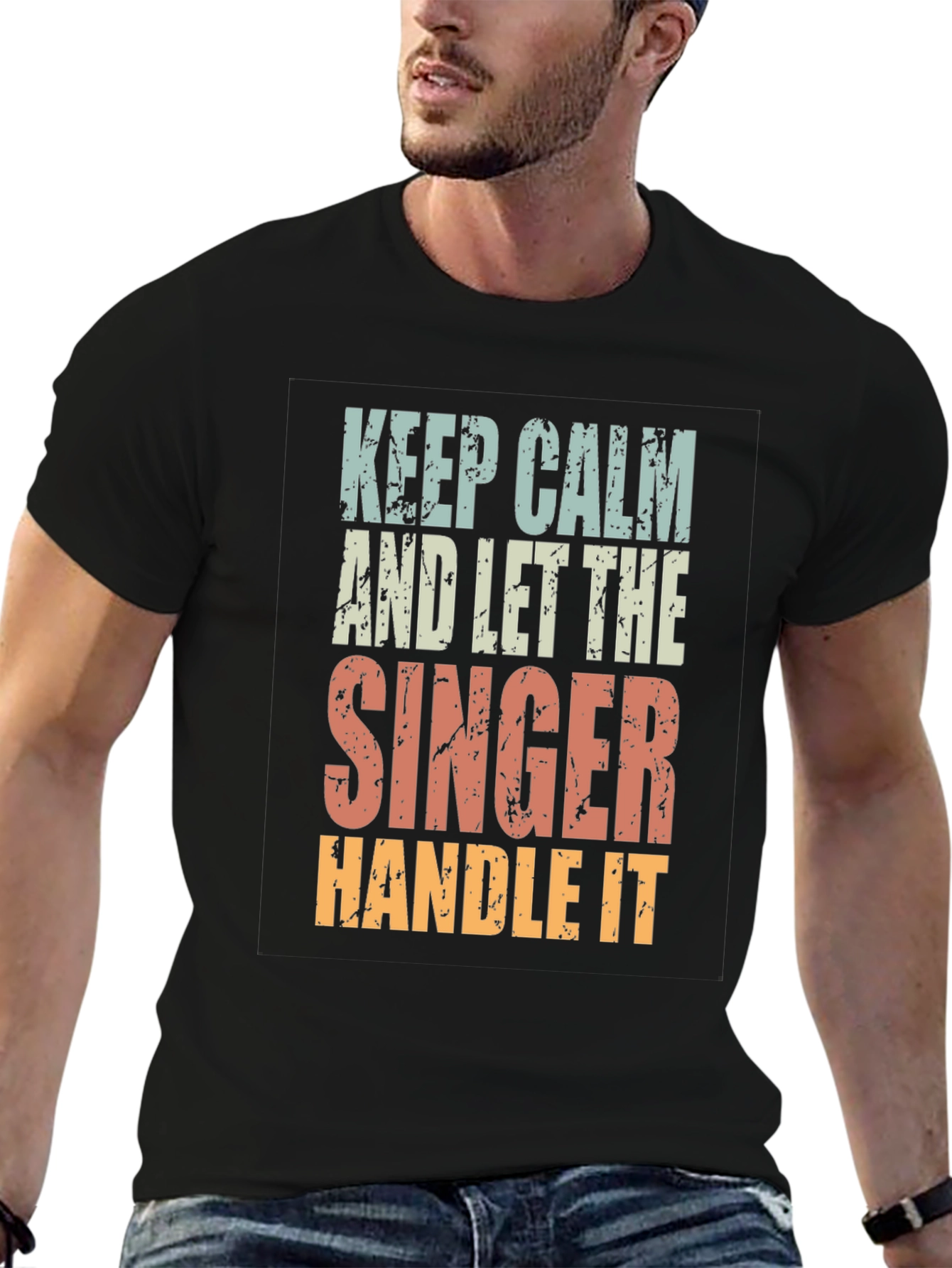 Keep Calm Singer T-Shirt - Black Cotton Tee