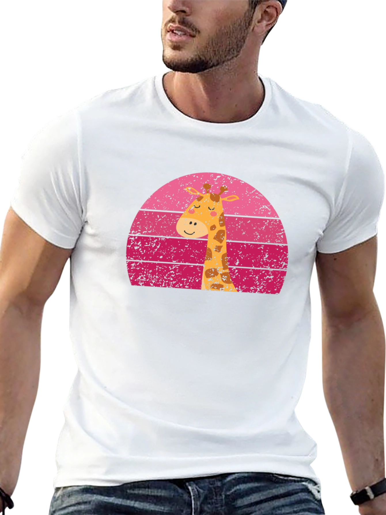 Giraffe Sunset Graphic Tee - Unique Design