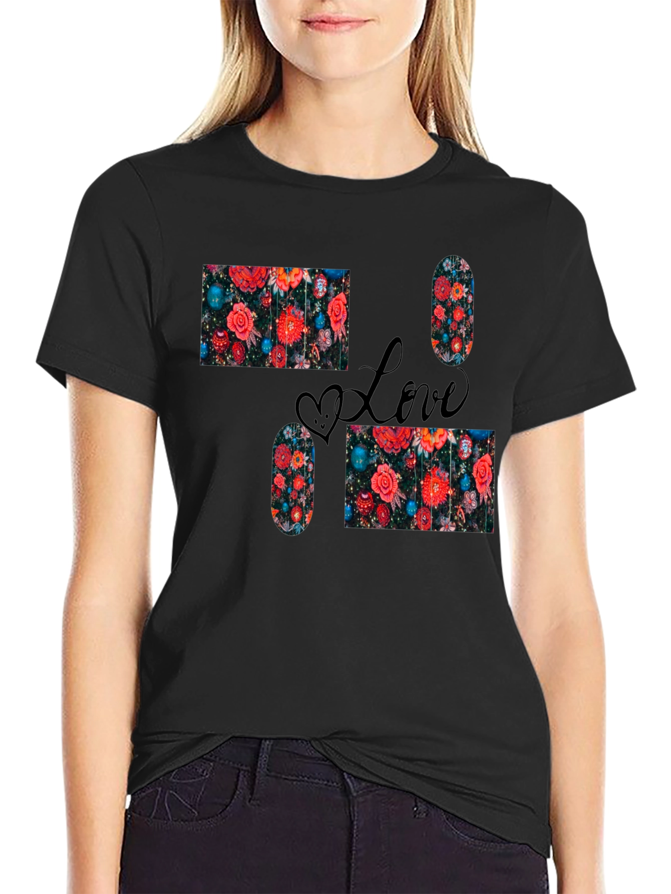 Love Floral Pattern T-Shirt