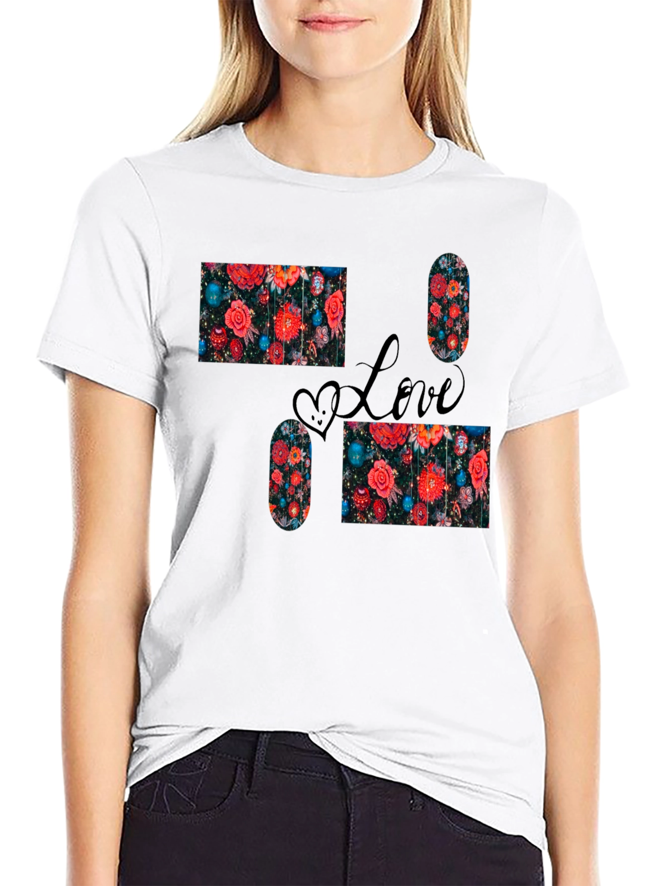 Love Floral Pattern T-Shirt