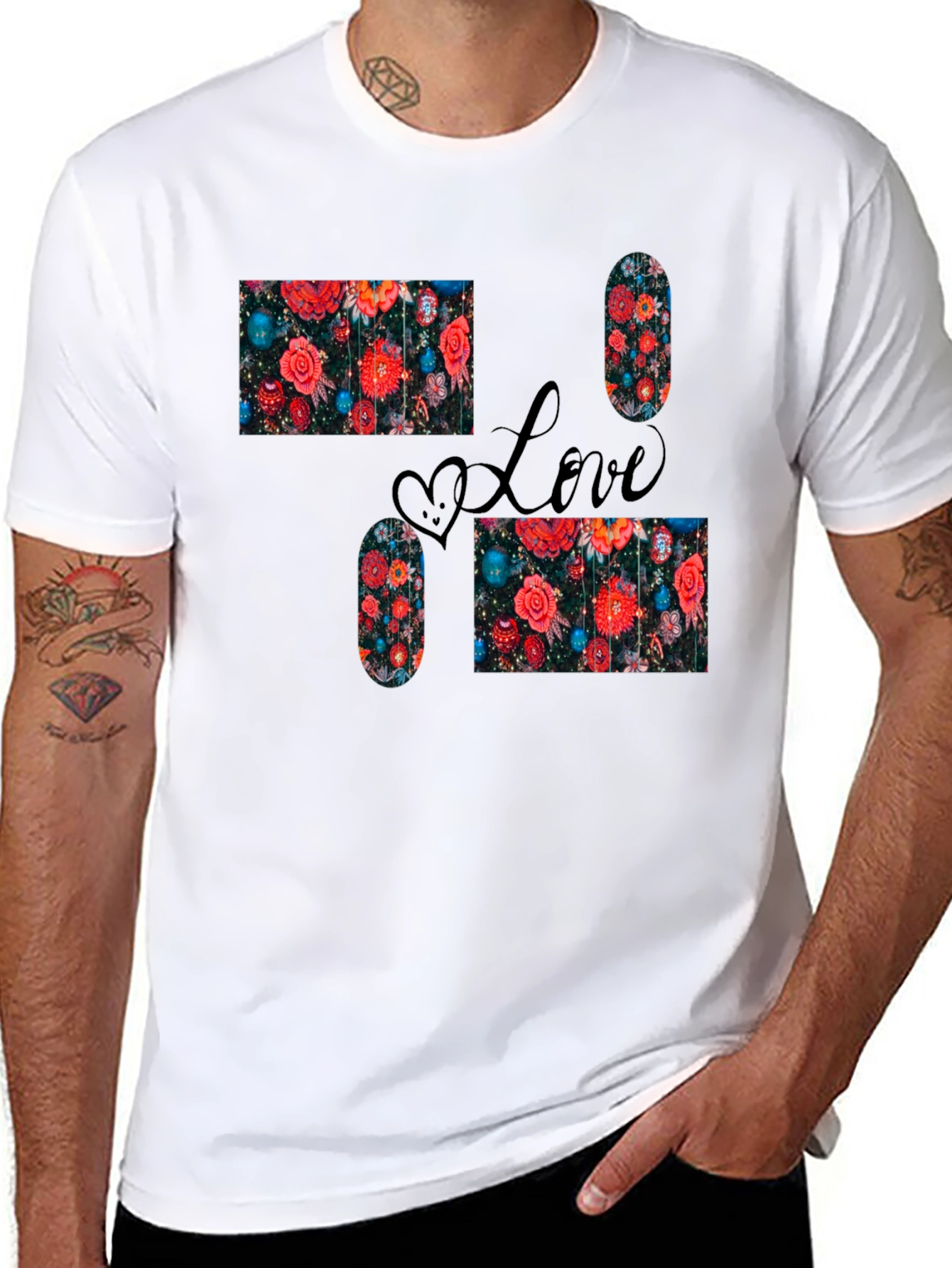 Love Floral Pattern T-Shirt