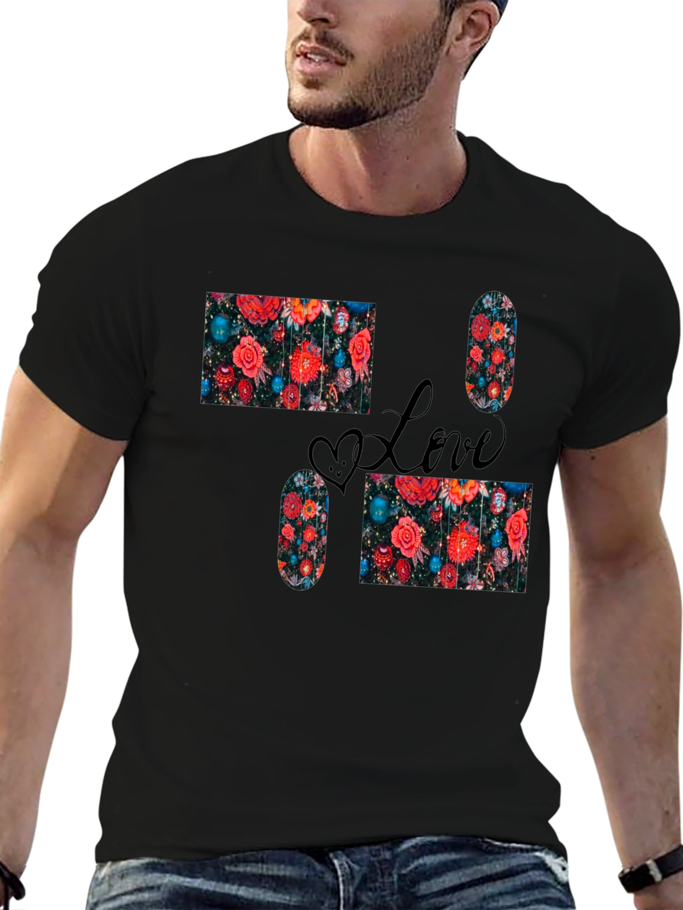 Love Floral Pattern T-Shirt
