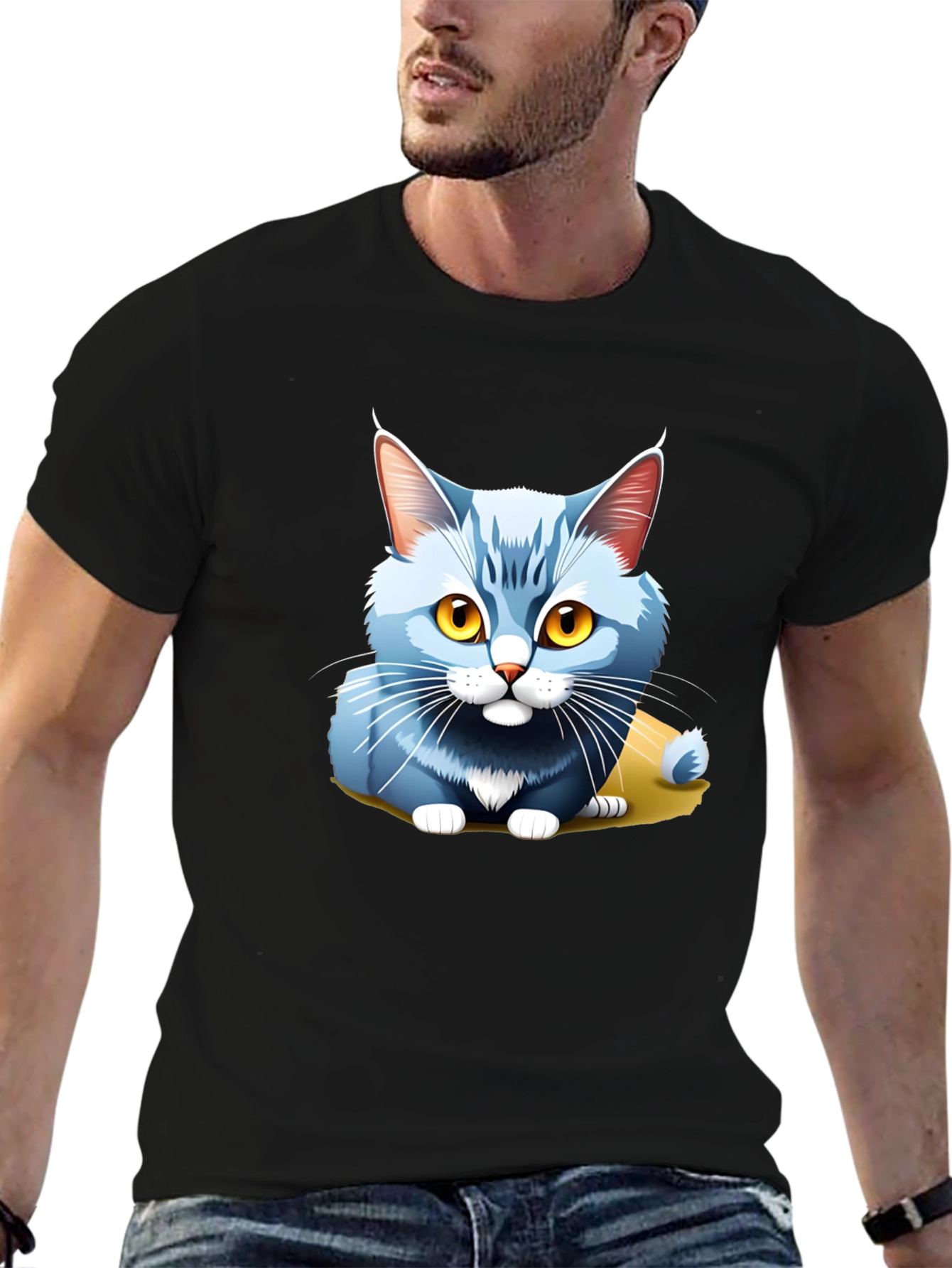 Cute Cartoon Cat T-Shirt - Soft Cotton Blend