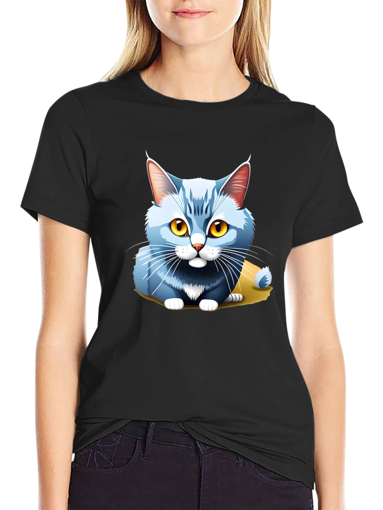 Cute Cartoon Cat T-Shirt - Soft Cotton Blend