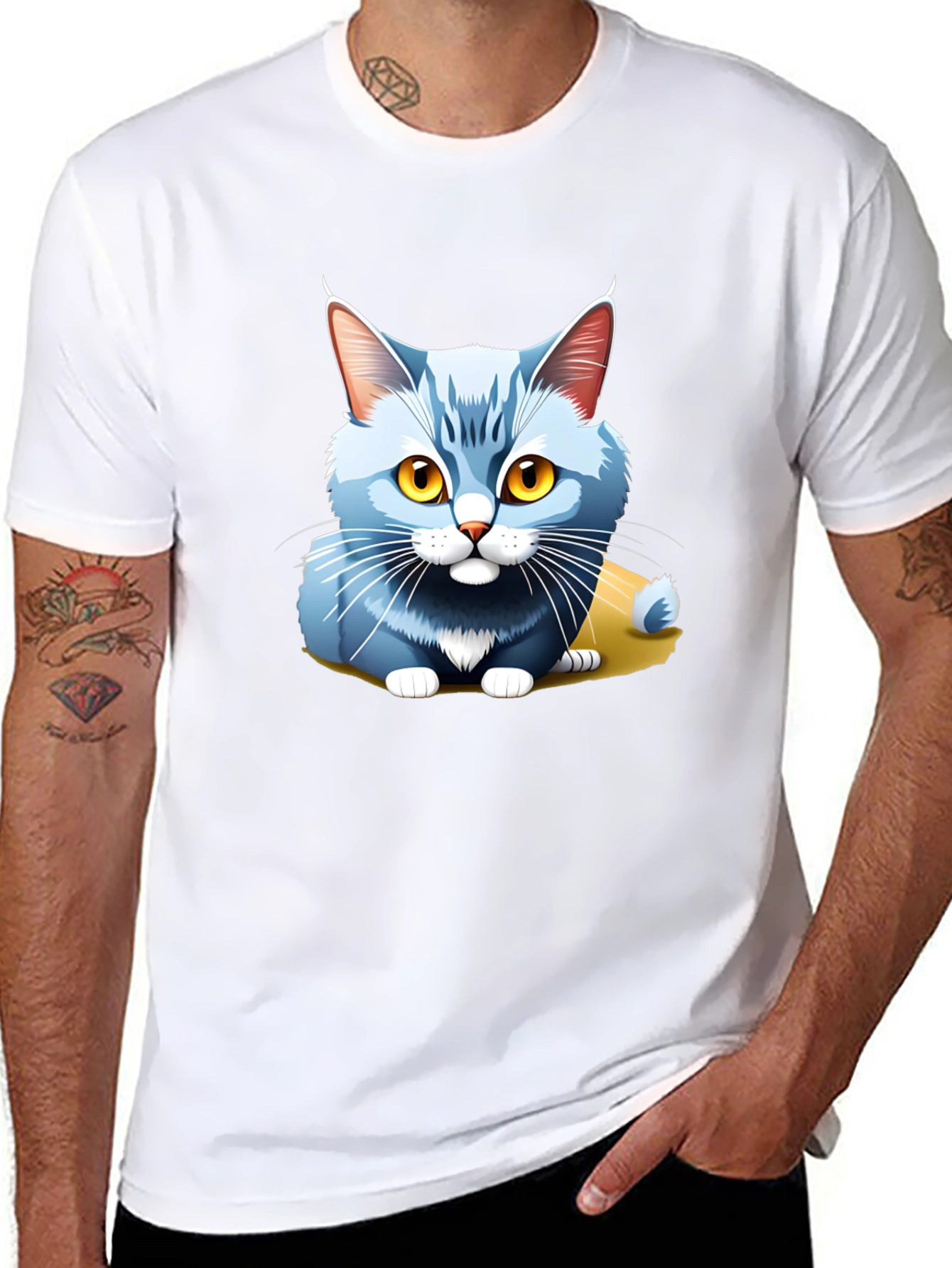 Cute Cartoon Cat T-Shirt - Soft Cotton Blend
