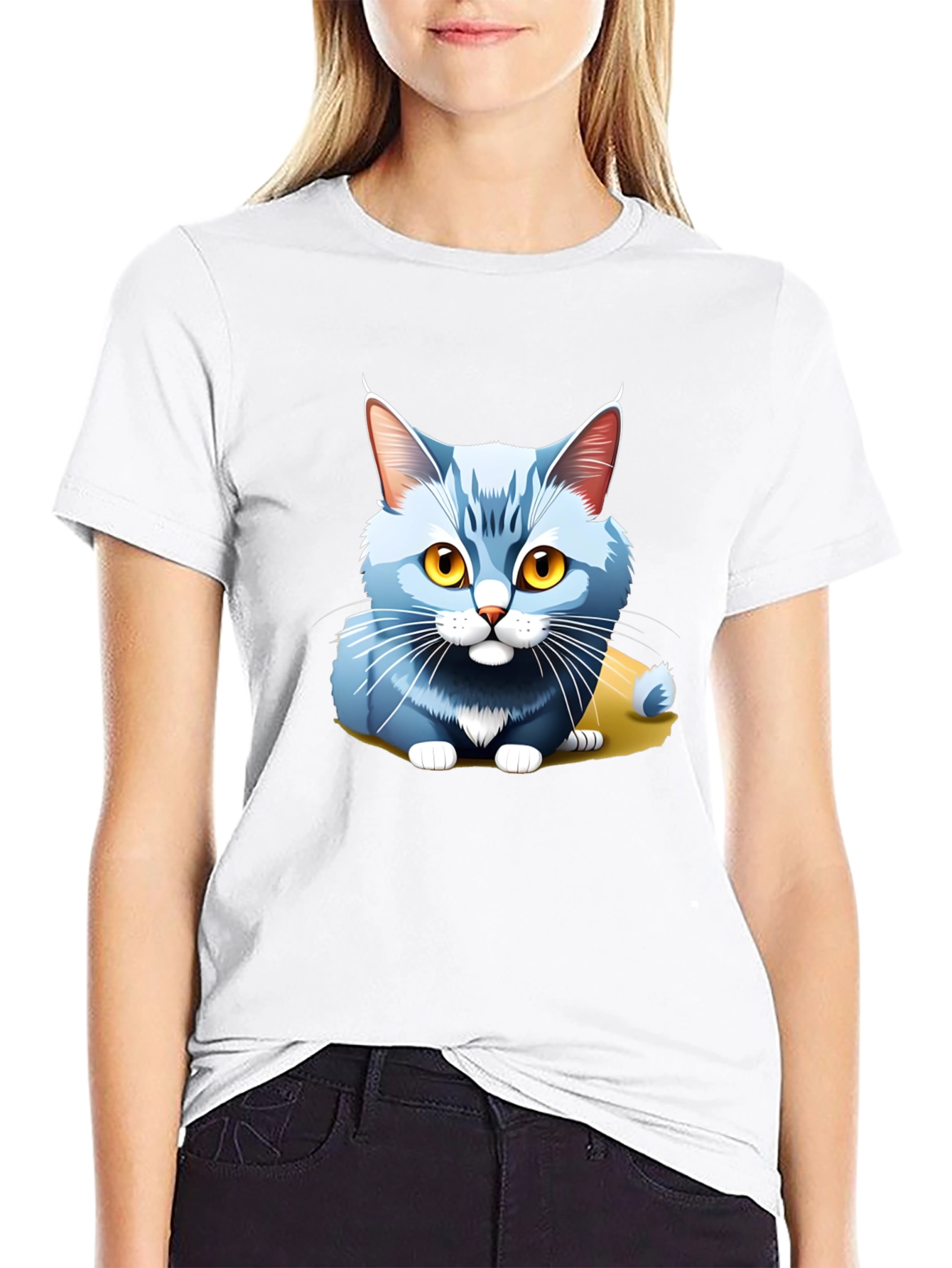 Cute Cartoon Cat T-Shirt - Soft Cotton Blend