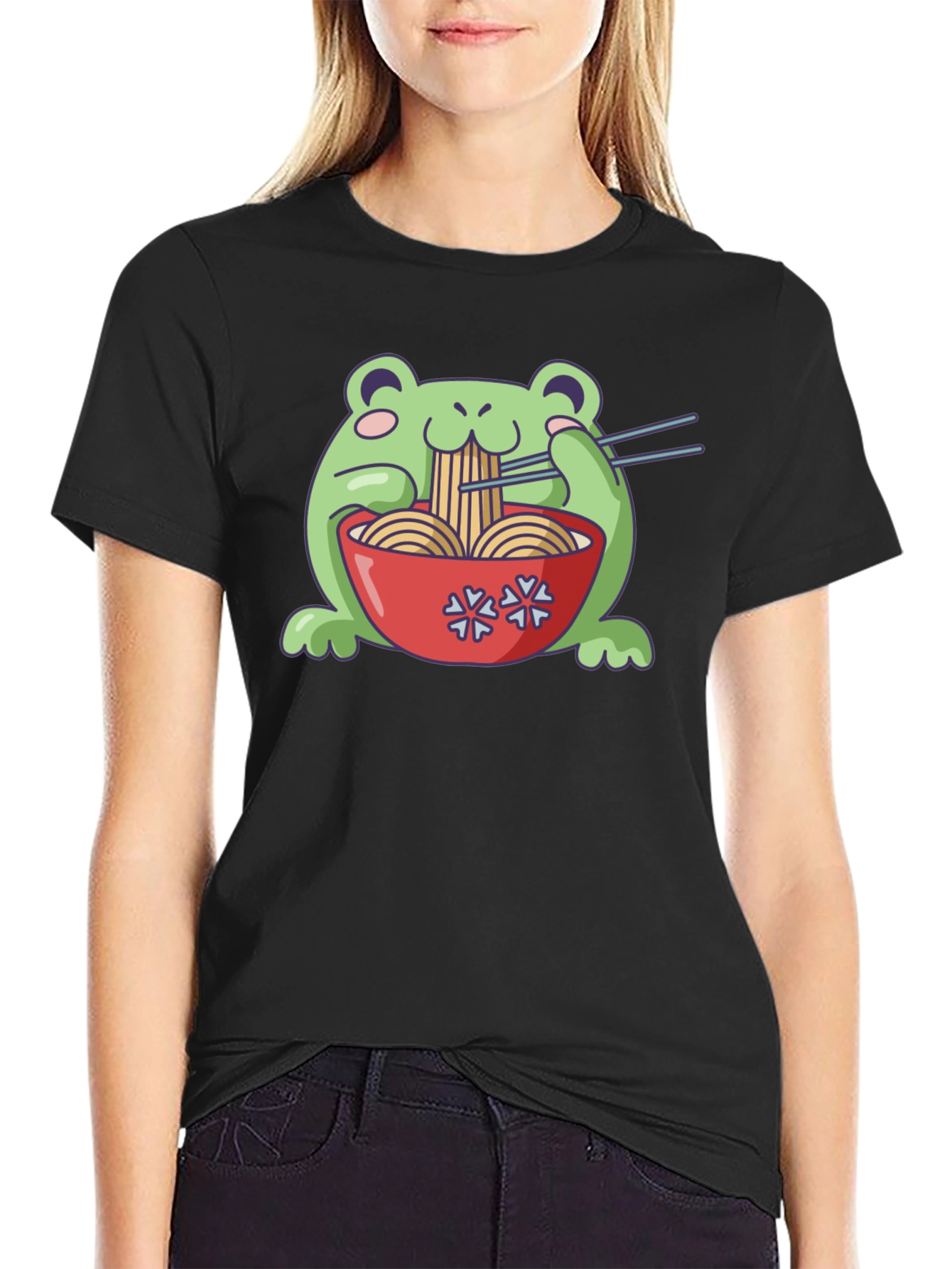 Frog Ramen T-Shirt - Cute Kawaii Noodles