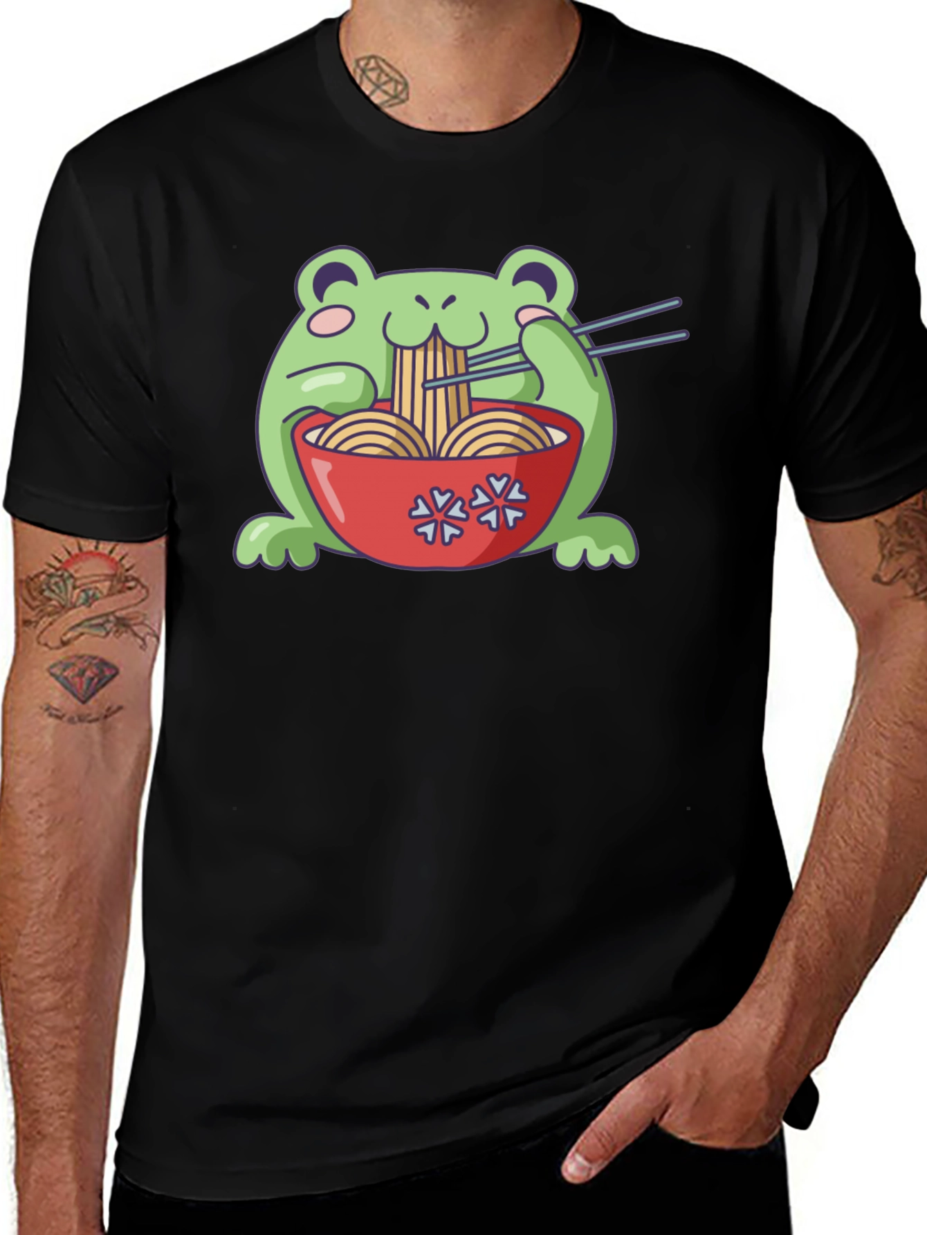 Frog Ramen T-Shirt - Cute Kawaii Noodles