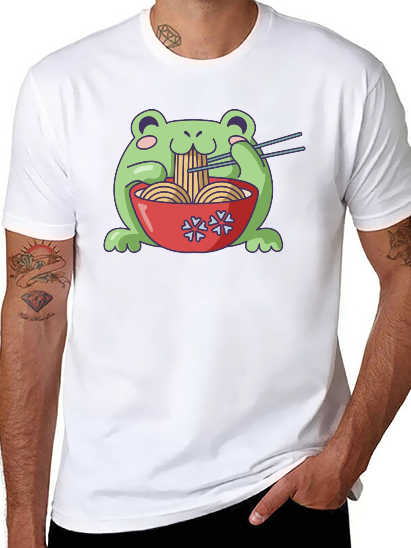Frog Ramen T-Shirt - Cute Kawaii Noodles