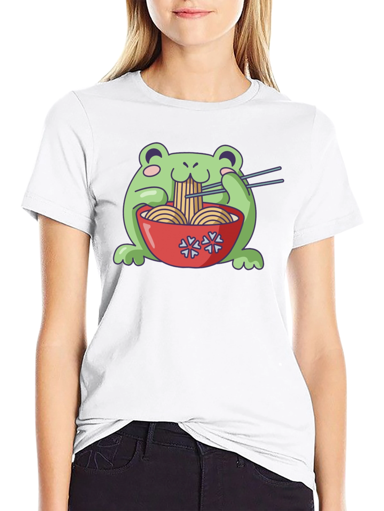 Frog Ramen T-Shirt - Cute Kawaii Noodles