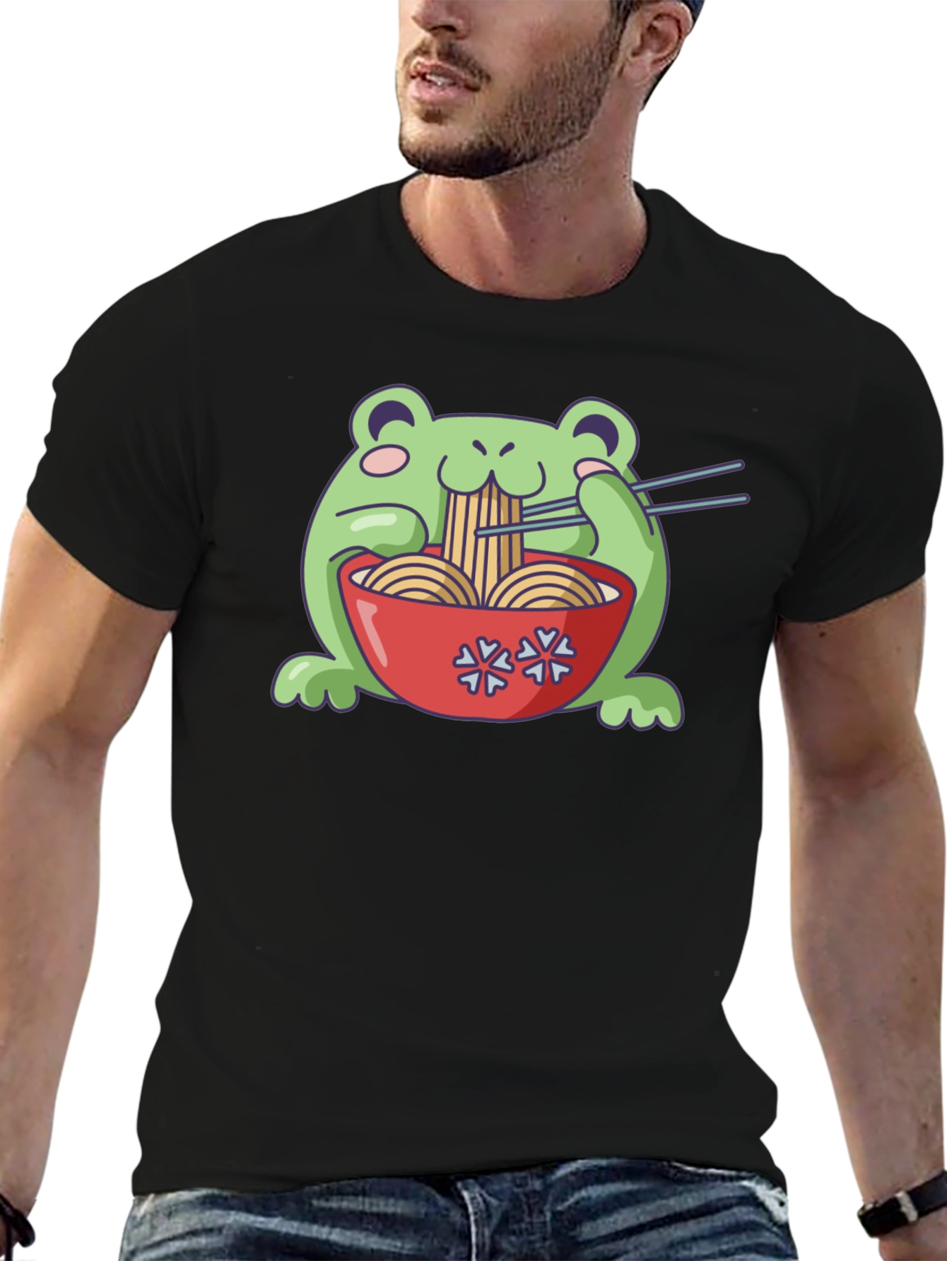 Frog Ramen T-Shirt - Cute Kawaii Noodles