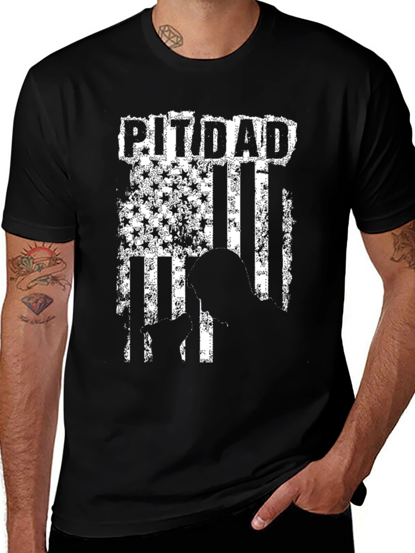 Pitdad American Flag T-Shirt