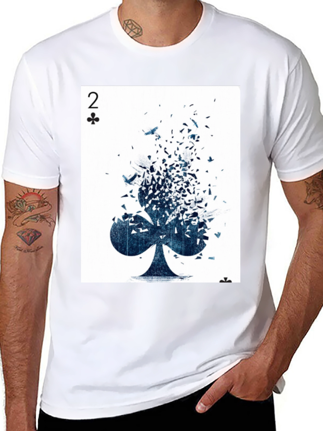 Two of Clubs Graphic Tee - Unique Card Design