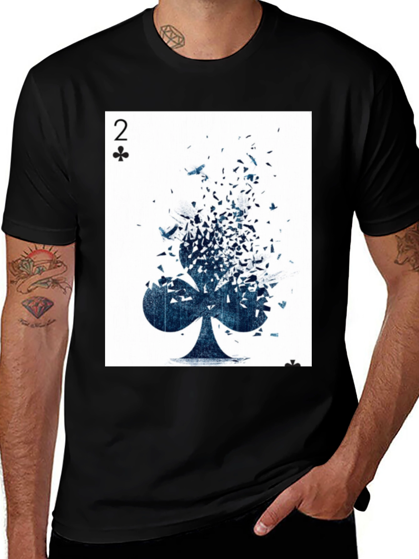 Two of Clubs Graphic Tee - Unique Card Design