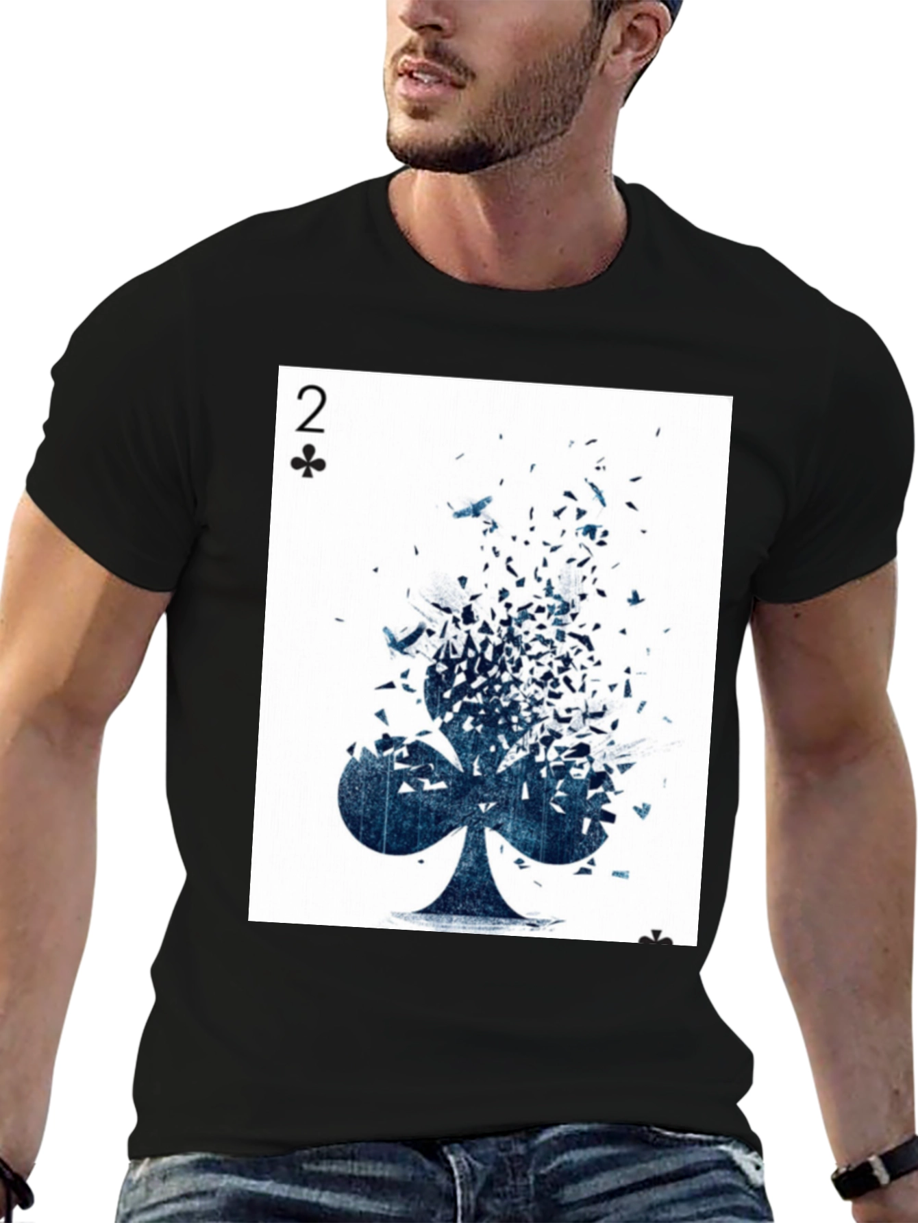 Two of Clubs Graphic Tee - Unique Card Design