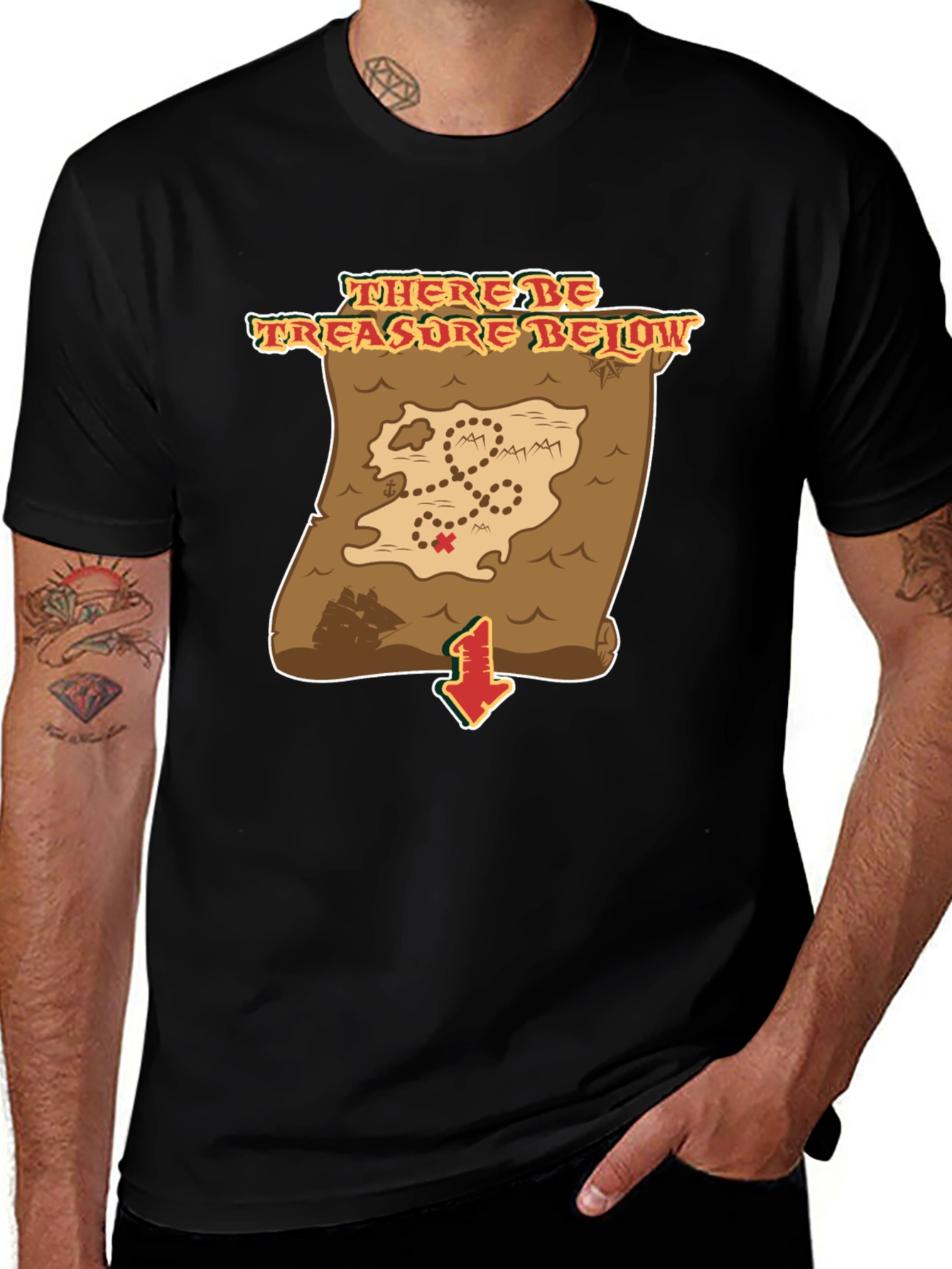 Treasure Map T-Shirt - Pirates Booty Below!