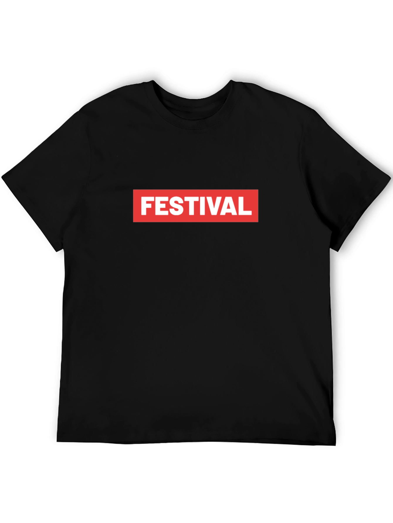 Festival Box Logo Graphic Tee - Cool Black T-Shirt