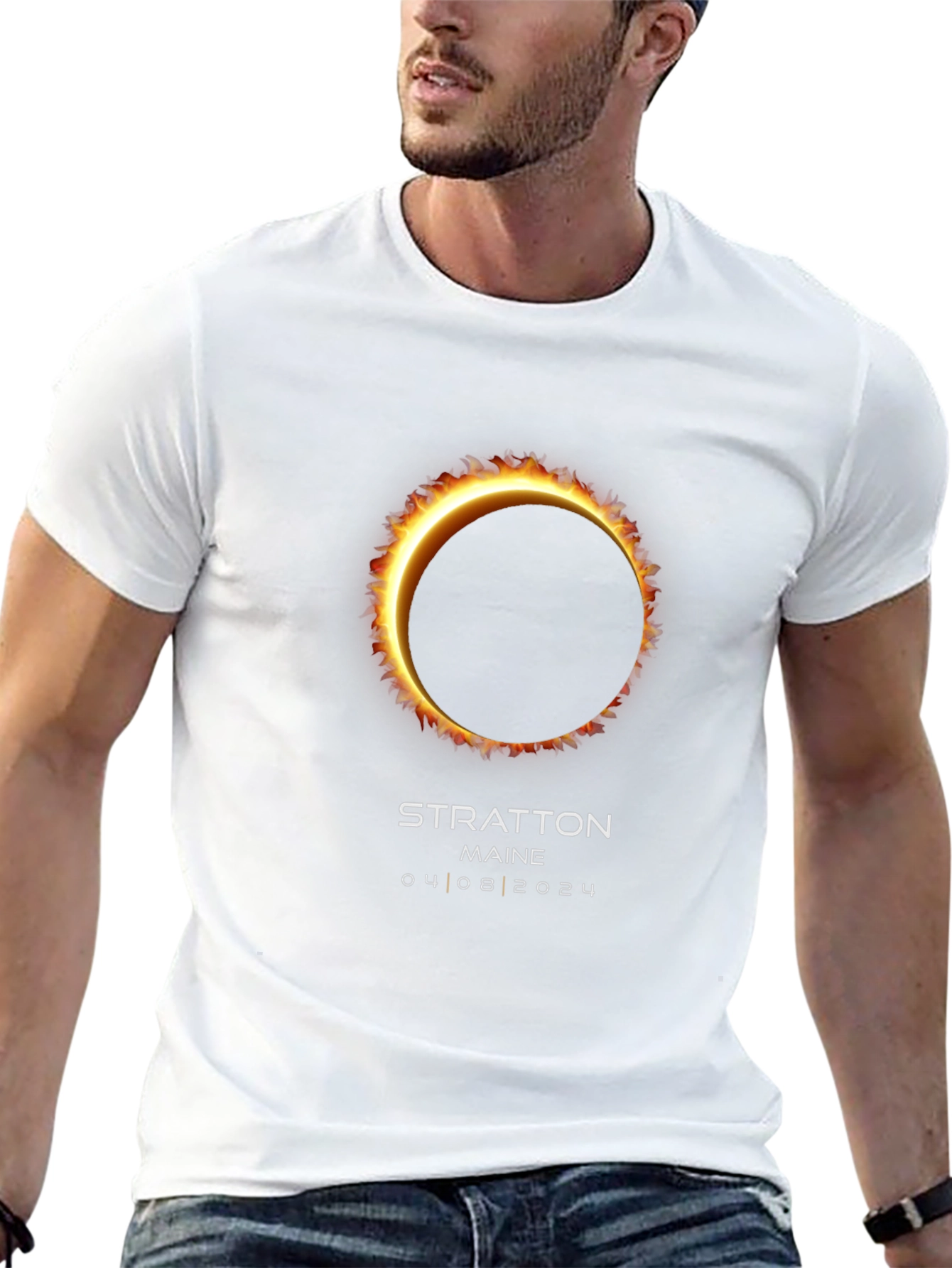 Stratton Maine Solar Eclipse T-Shirt - April 8 2024