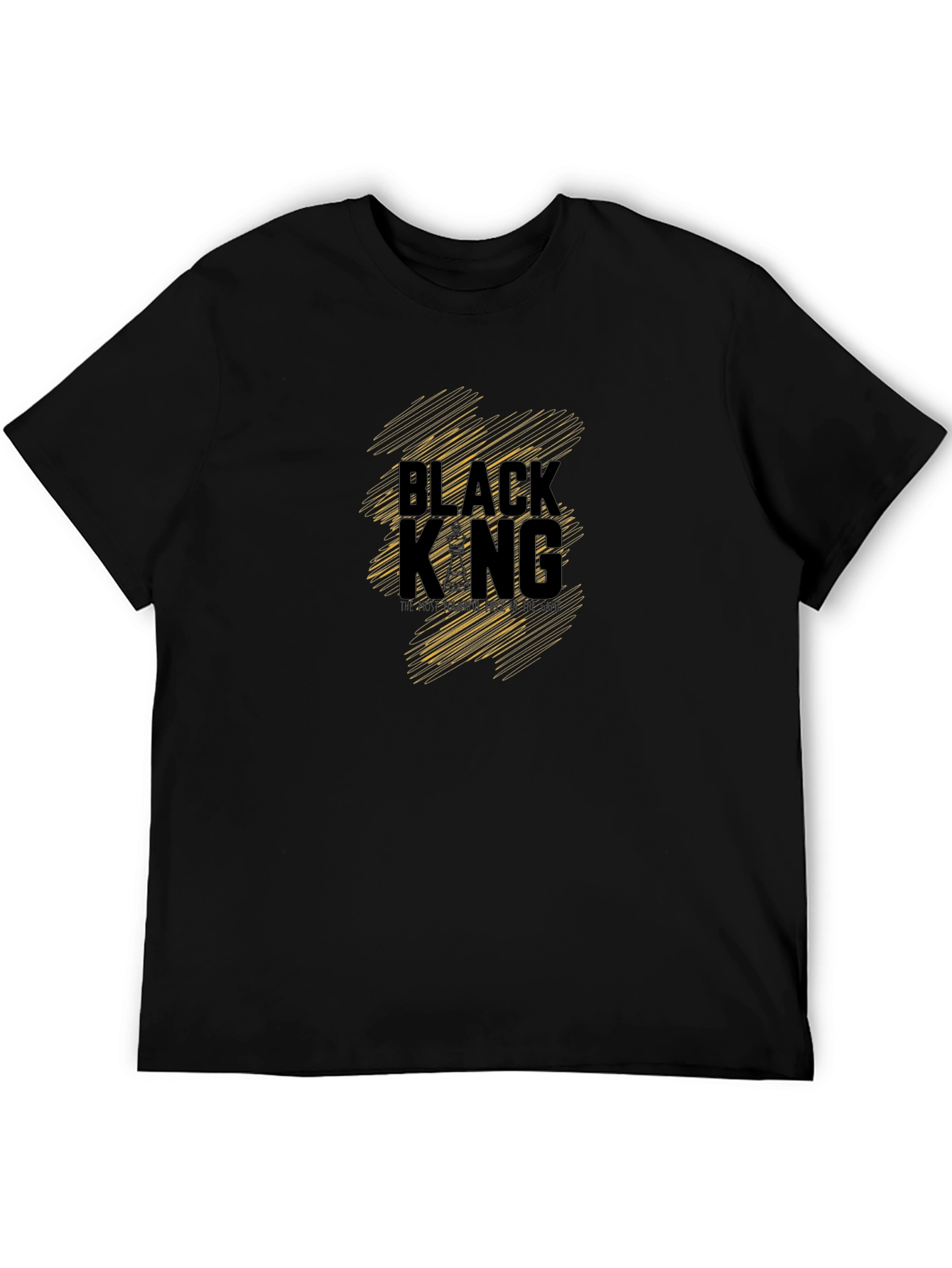 Black King Graphic Print T-Shirt - Casual Wear