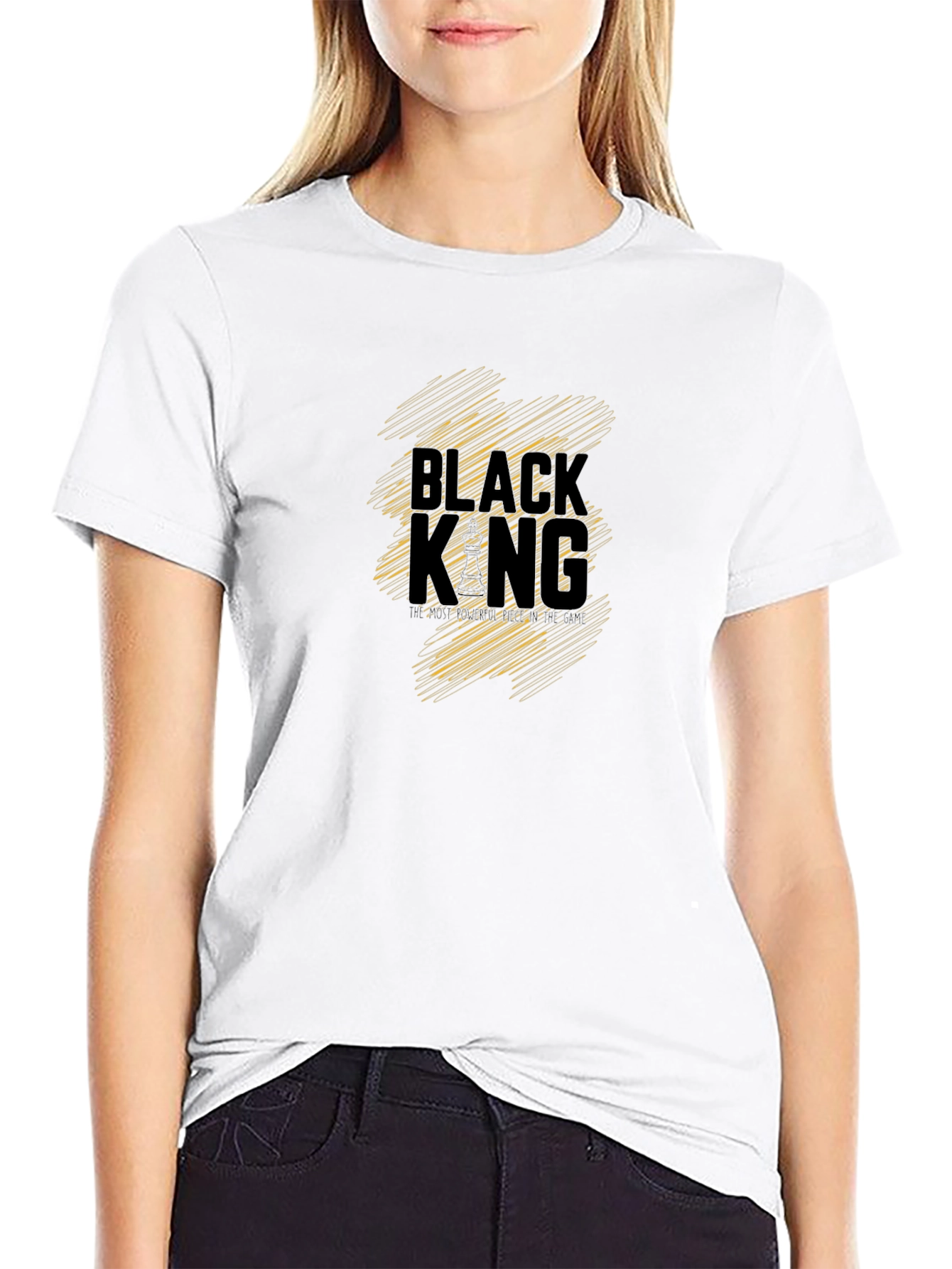 Black King Graphic Print T-Shirt - Casual Wear