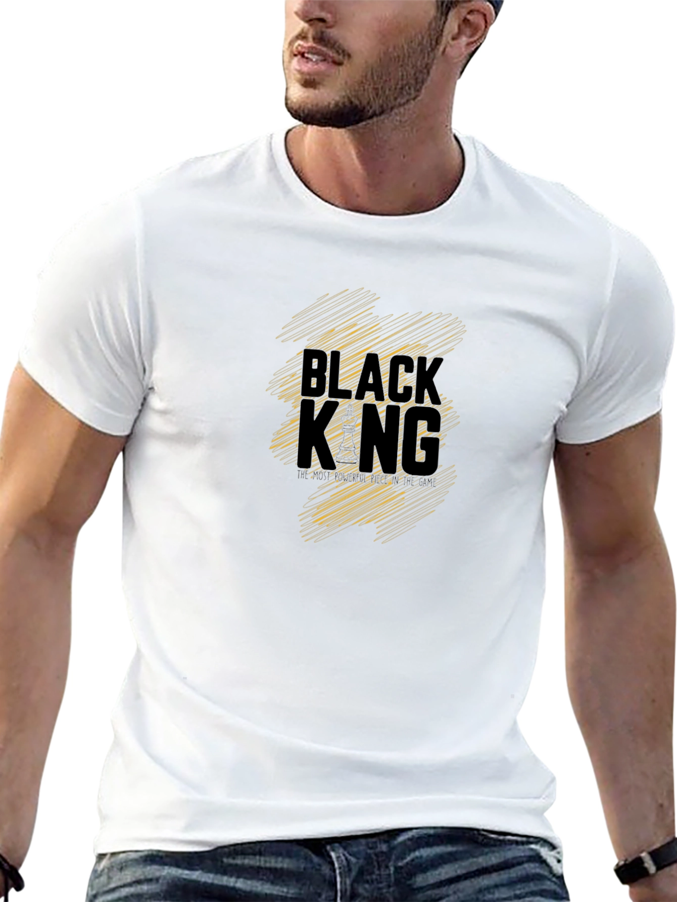 Black King Graphic Print T-Shirt - Casual Wear