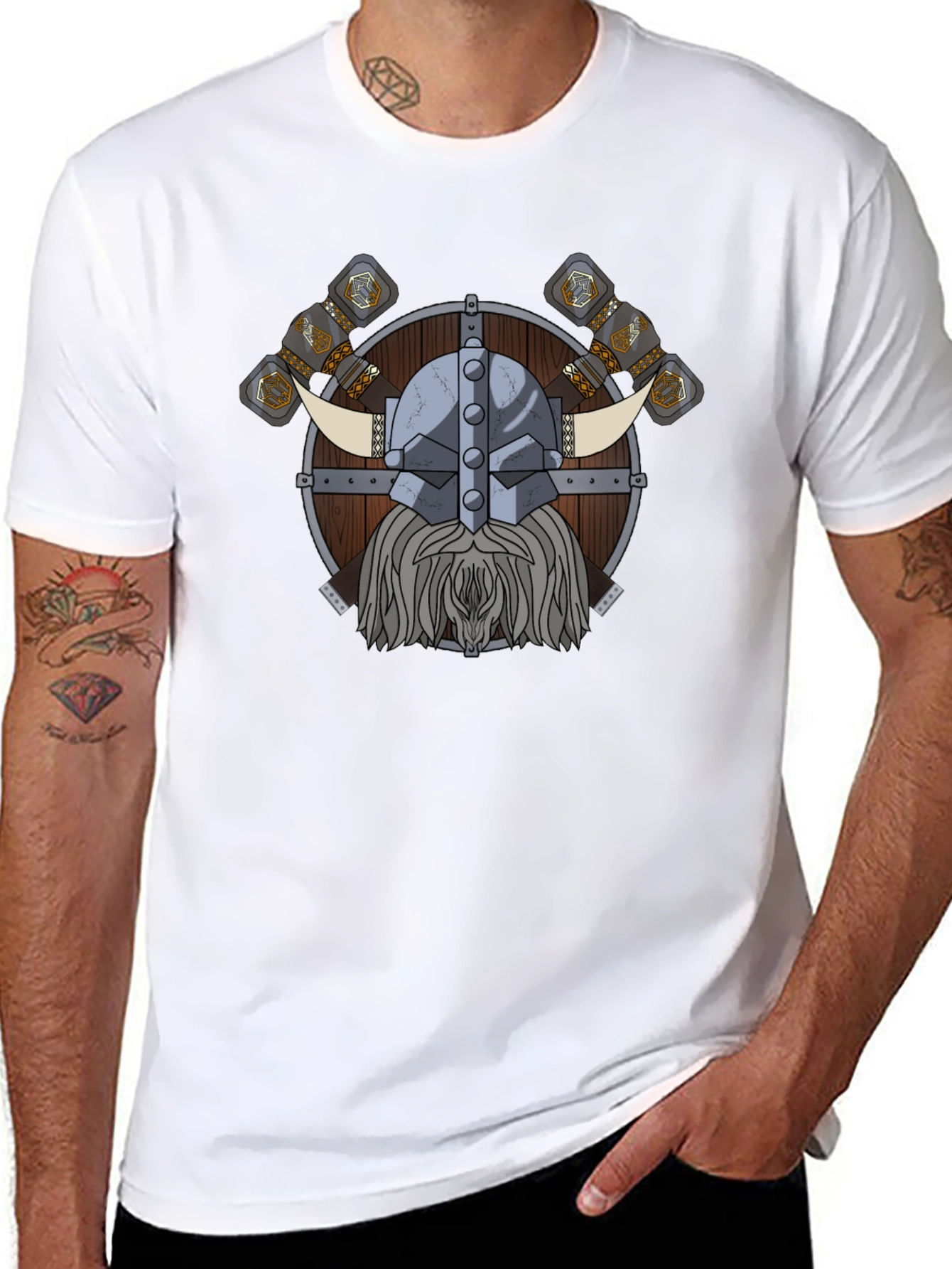 Viking Warrior Shield Graphic Tee