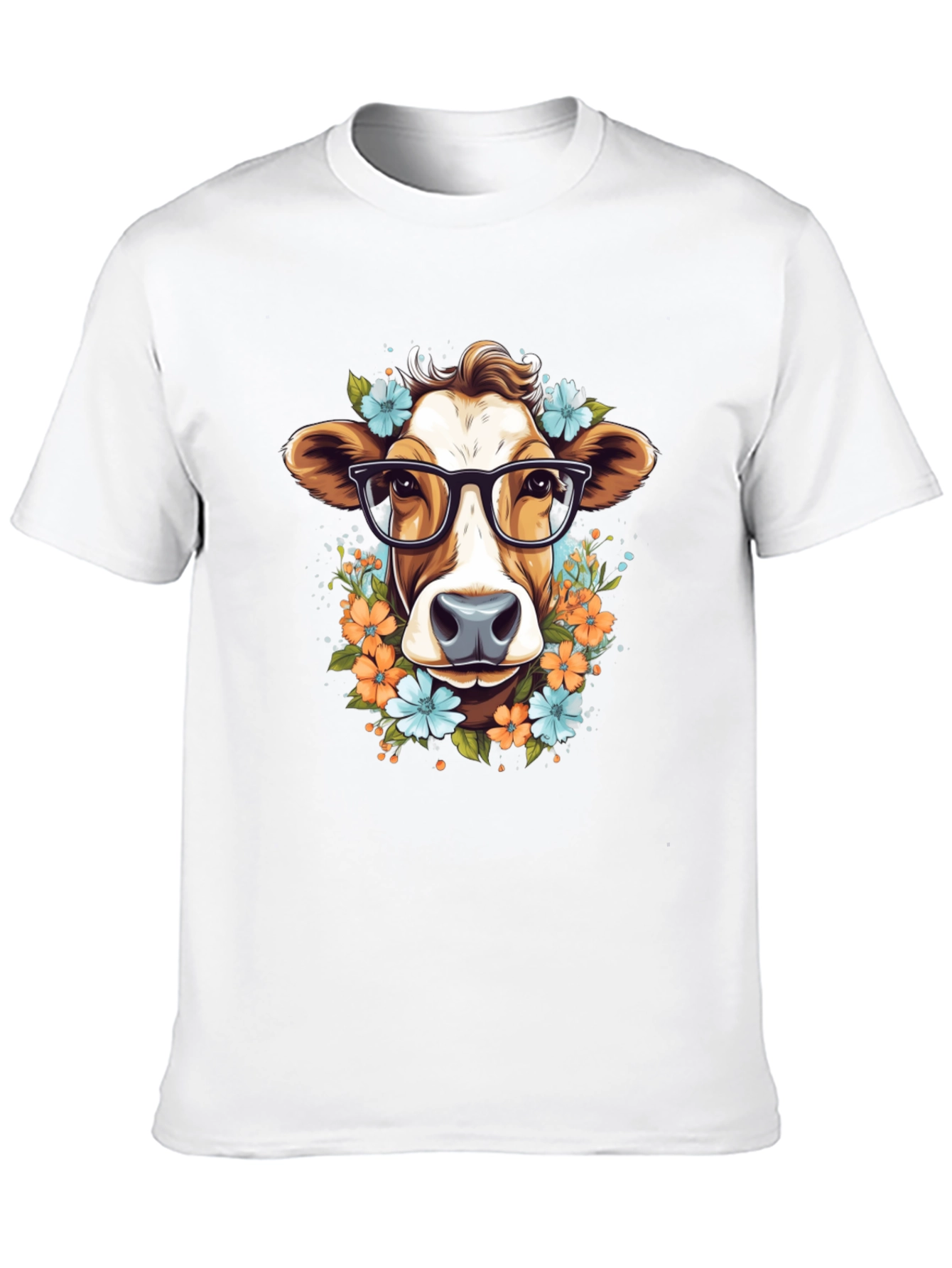 Cow with Glasses Graphic Tee