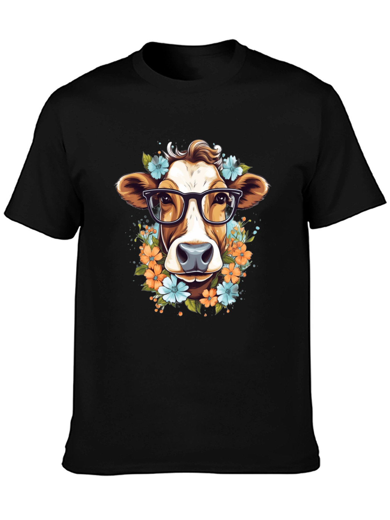 Cow with Glasses Graphic Tee