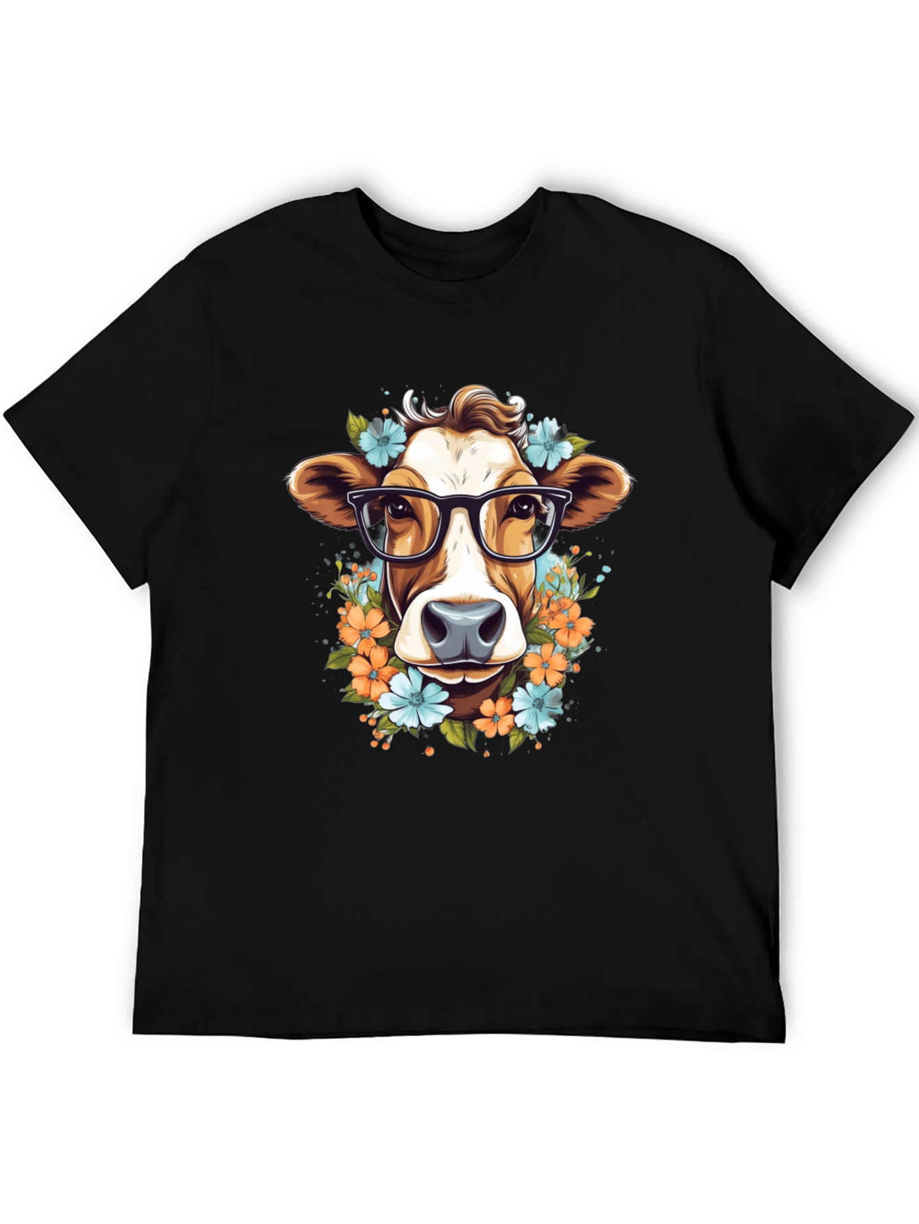 Cow with Glasses Graphic Tee