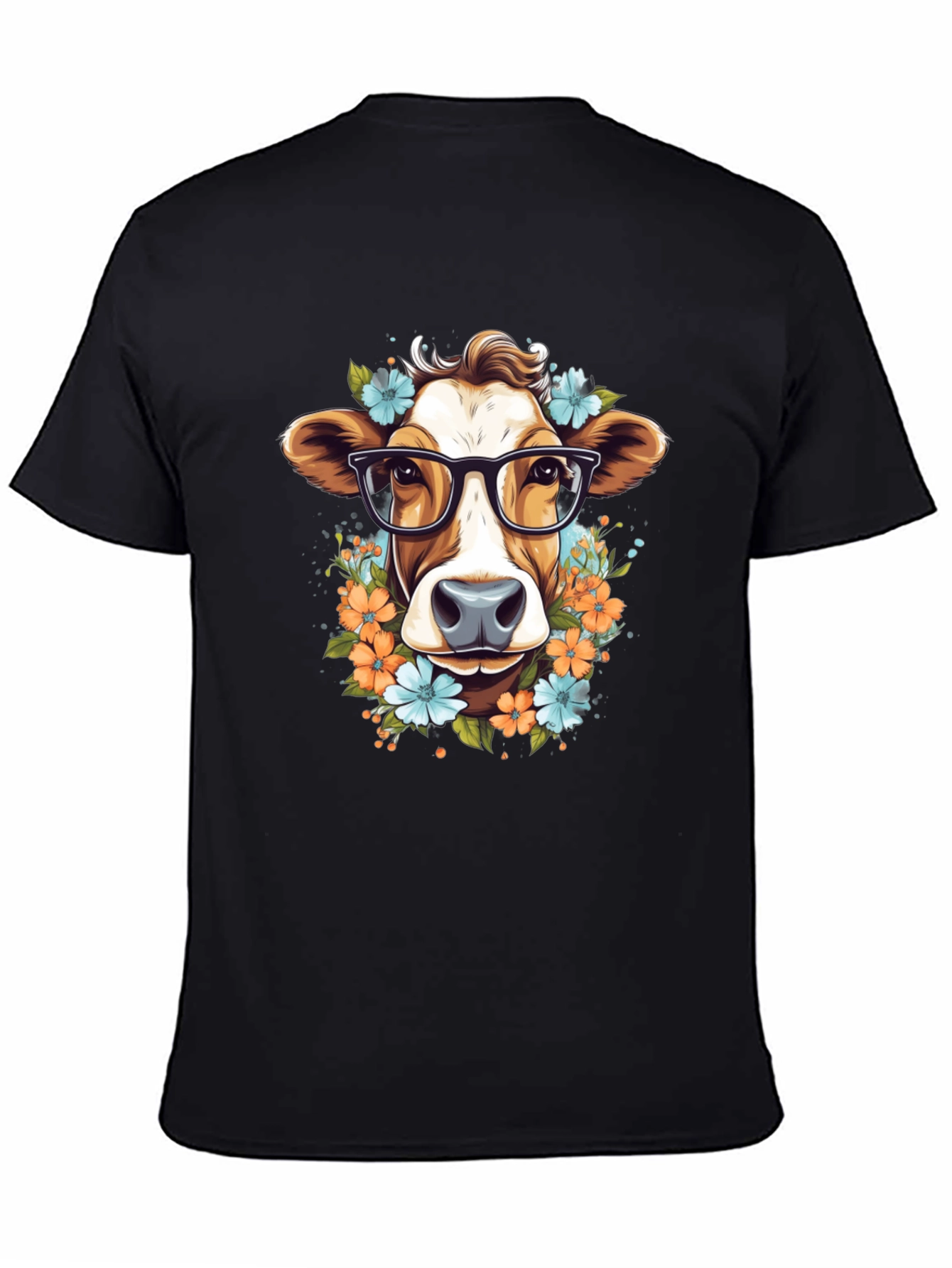 Cow with Glasses Graphic Tee