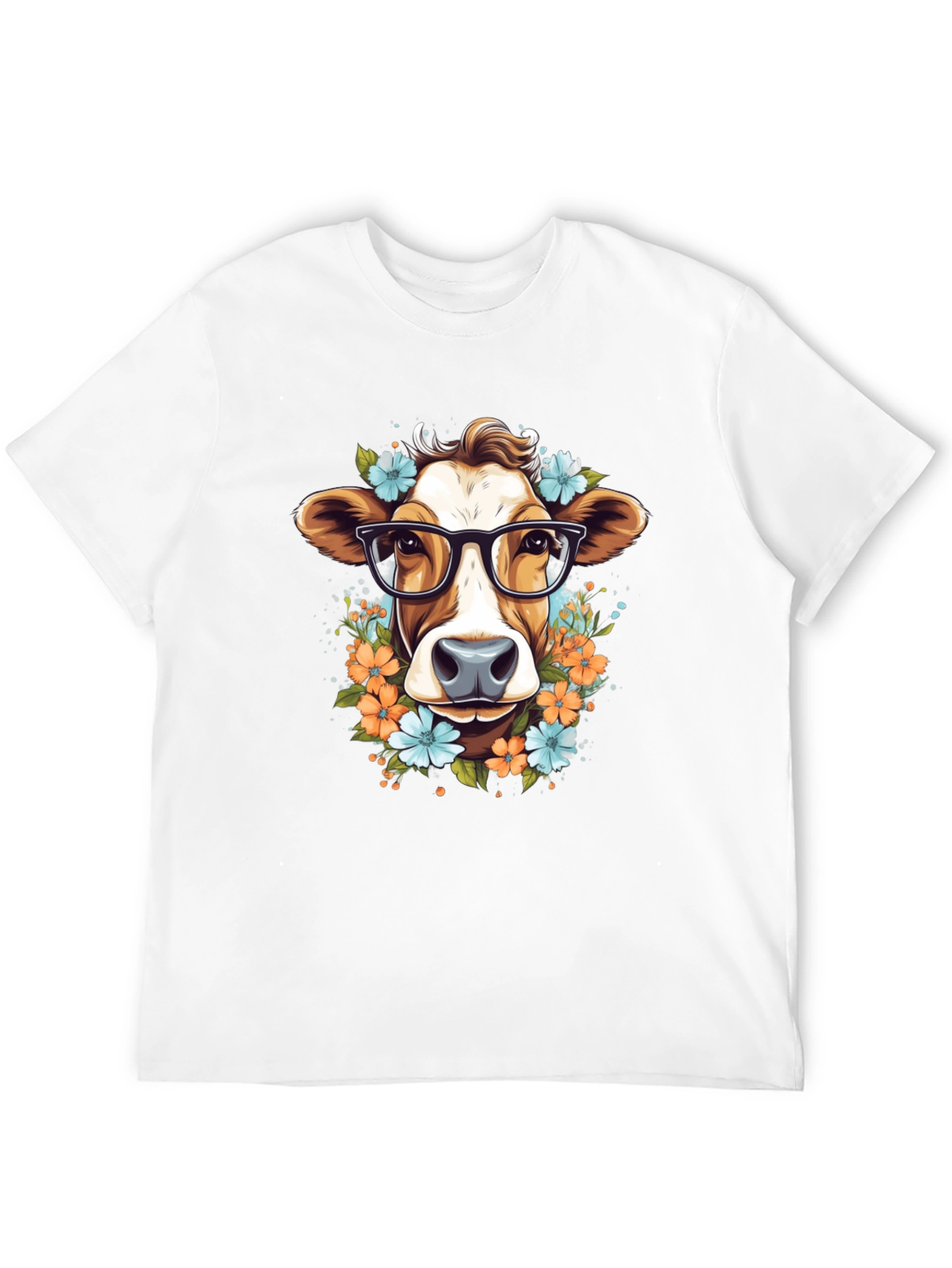 Cow with Glasses Graphic Tee