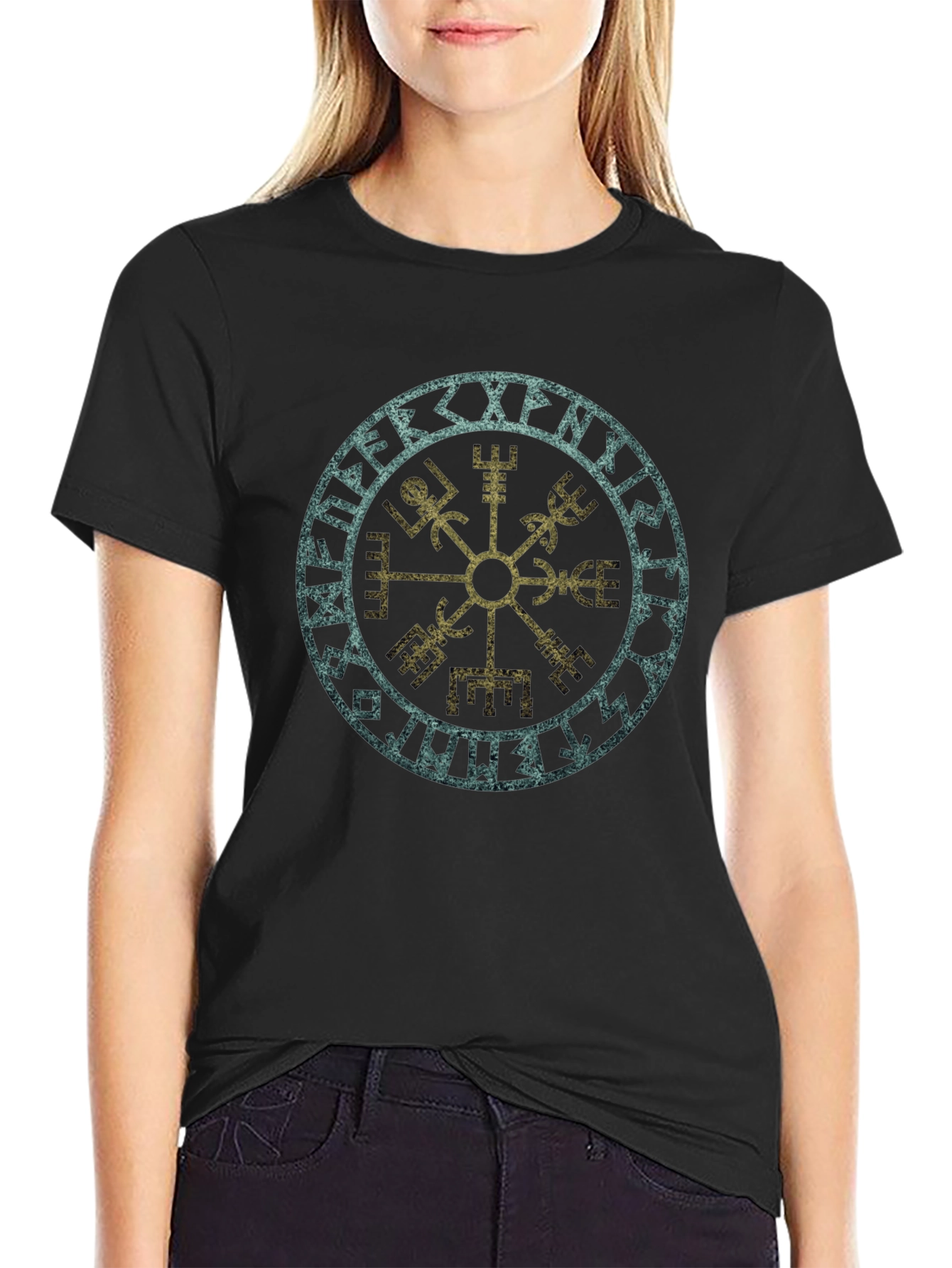 Vegvisir Viking Compass T-Shirt - Norse Runes