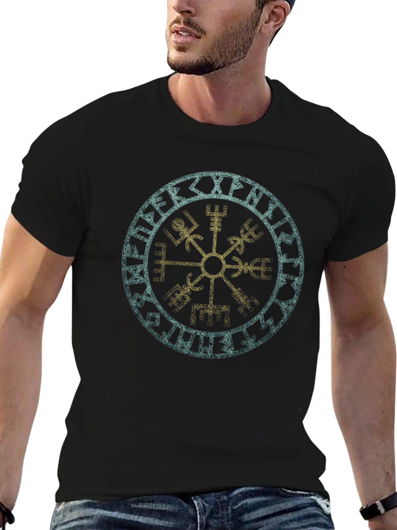 Vegvisir Viking Compass T-Shirt - Norse Runes