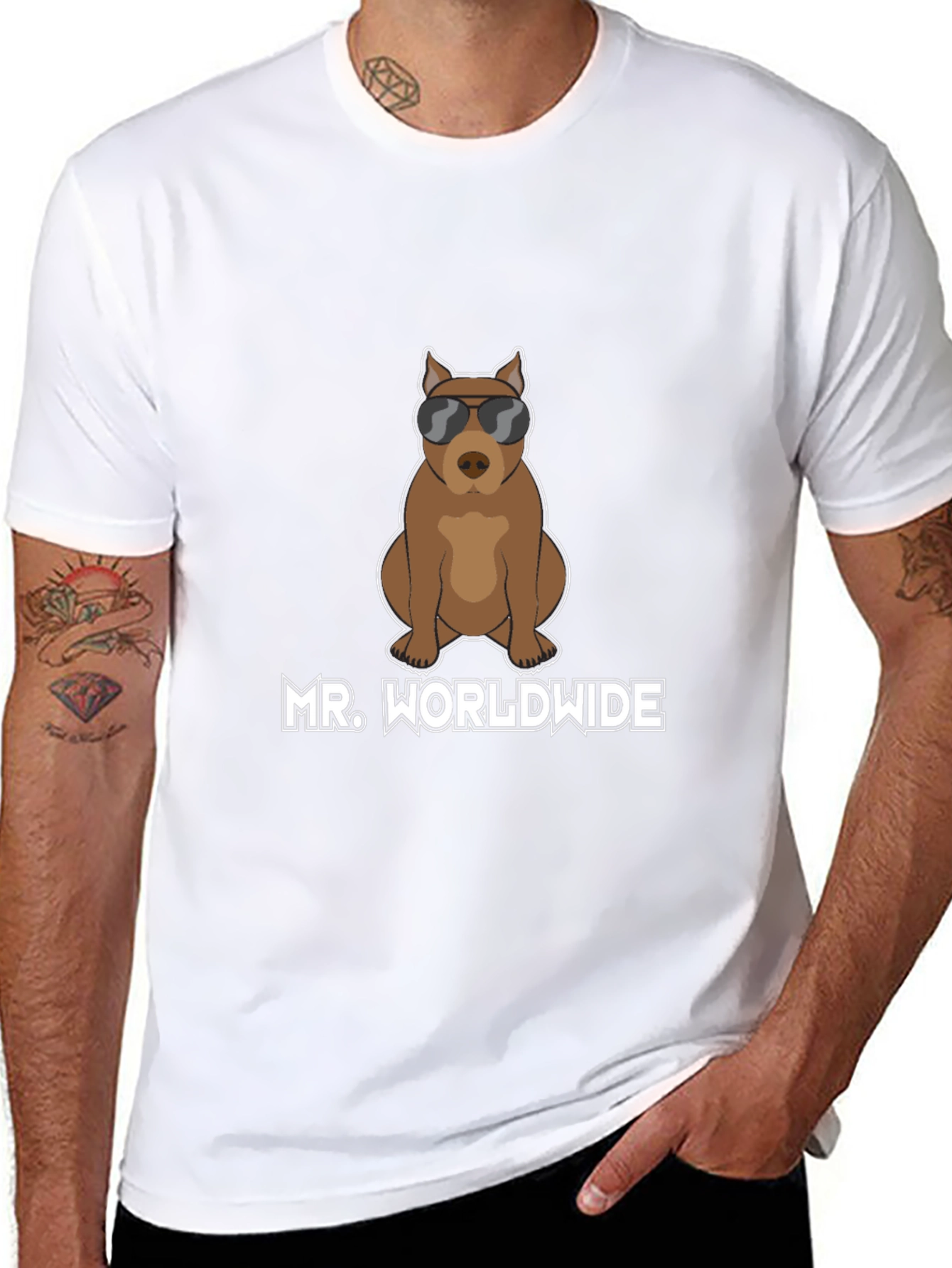 Mr. Worldwide Dog T-Shirt - Cool Canine Tee
