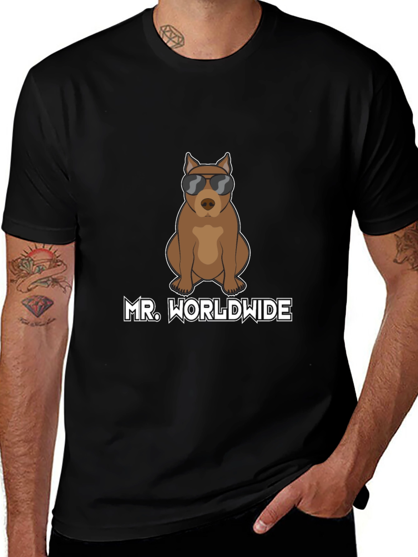 Mr. Worldwide Dog T-Shirt - Cool Canine Tee