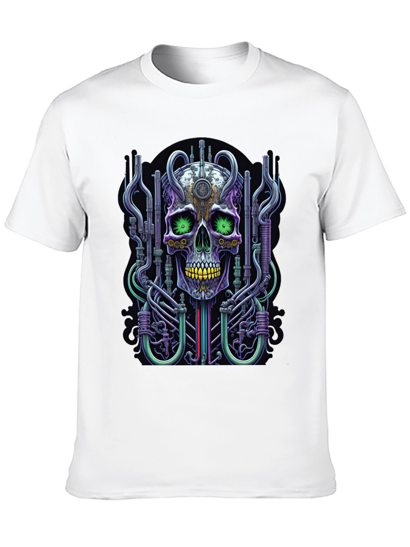 Cyberpunk Skull Graphic Tee - Unique Design