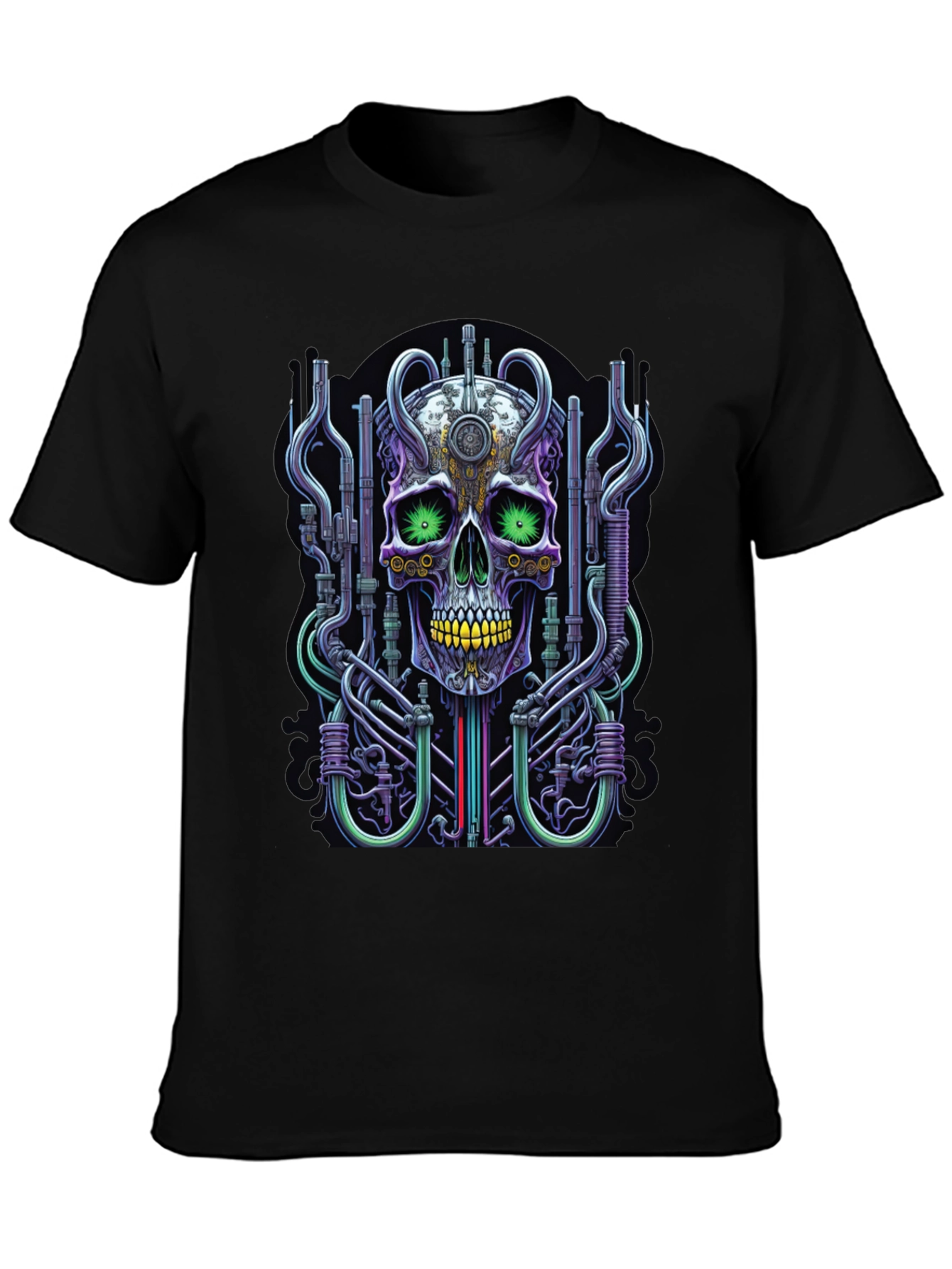 Cyberpunk Skull Graphic Tee - Unique Design