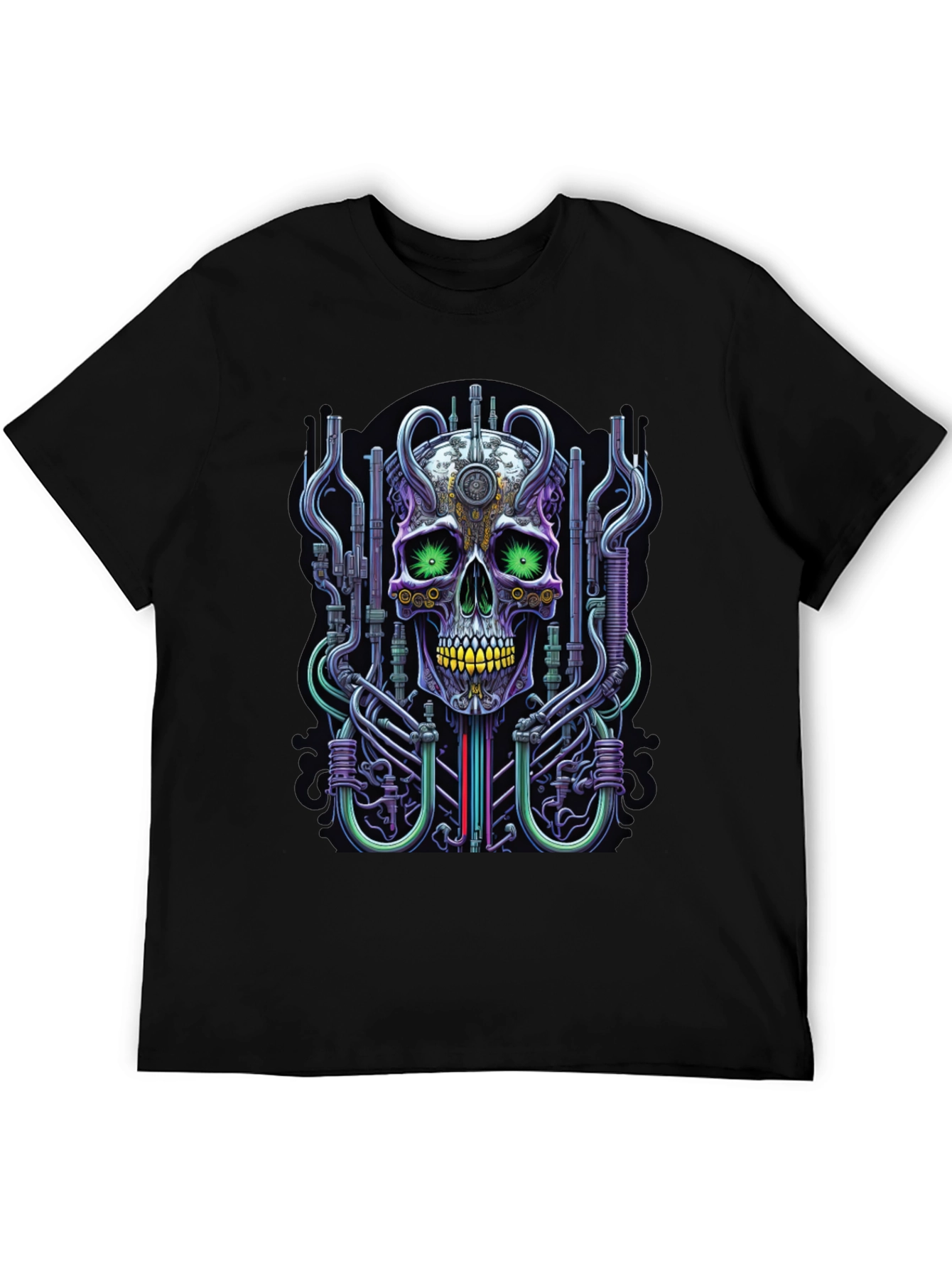 Cyberpunk Skull Graphic Tee - Unique Design