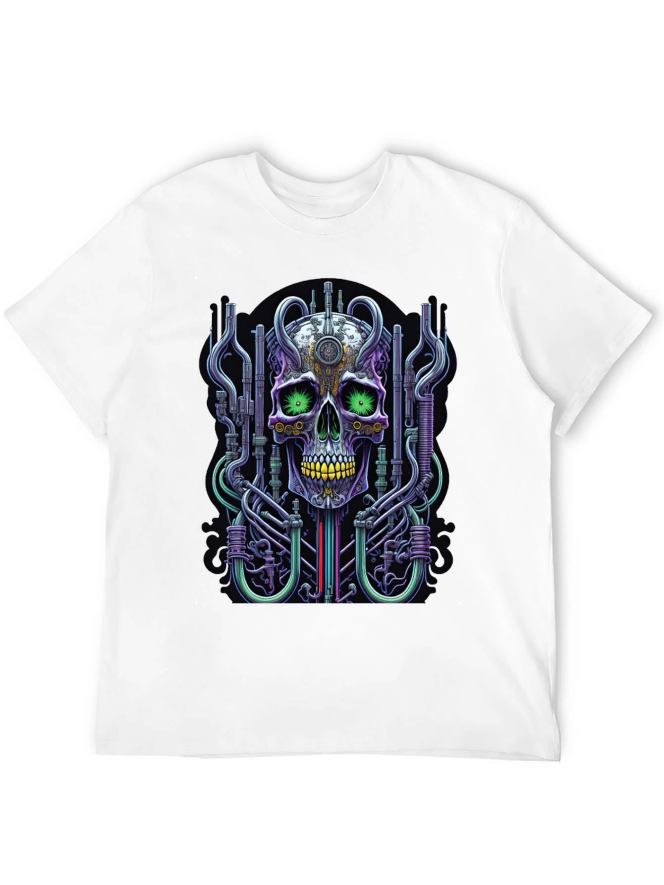 Cyberpunk Skull Graphic Tee - Unique Design