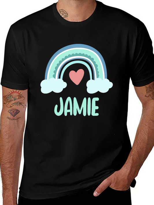 Jamie Rainbow Heart T-Shirt - Cute & Personalized