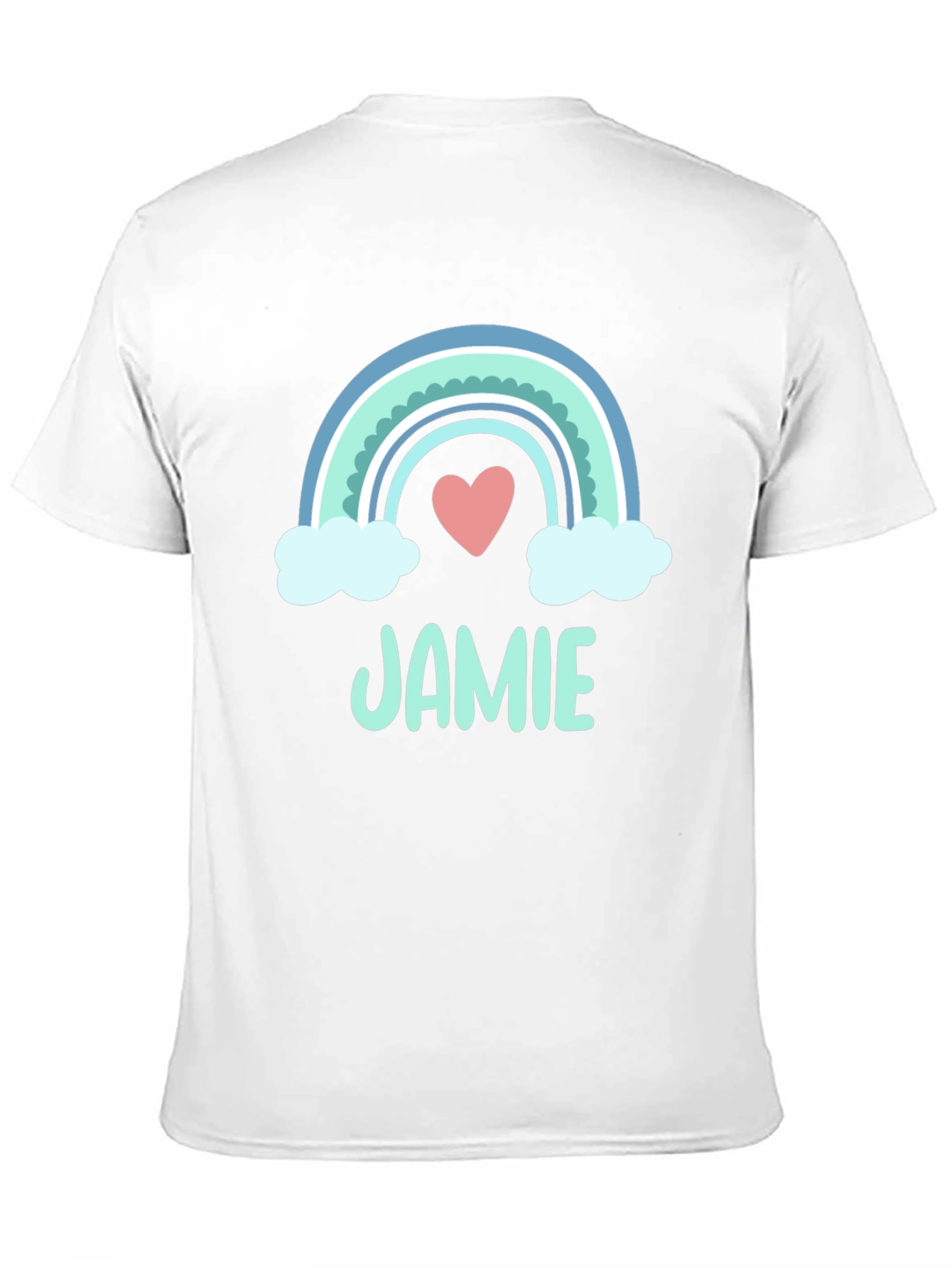 Jamie Rainbow Heart T-Shirt - Cute & Personalized
