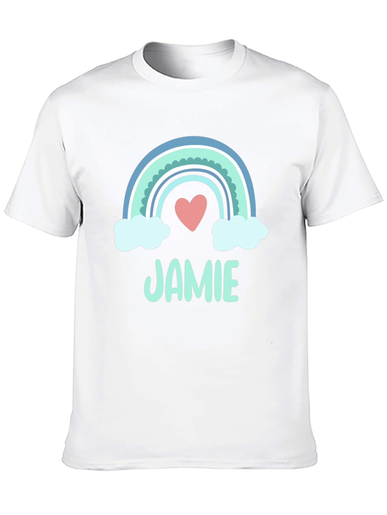 Jamie Rainbow Heart T-Shirt - Cute & Personalized