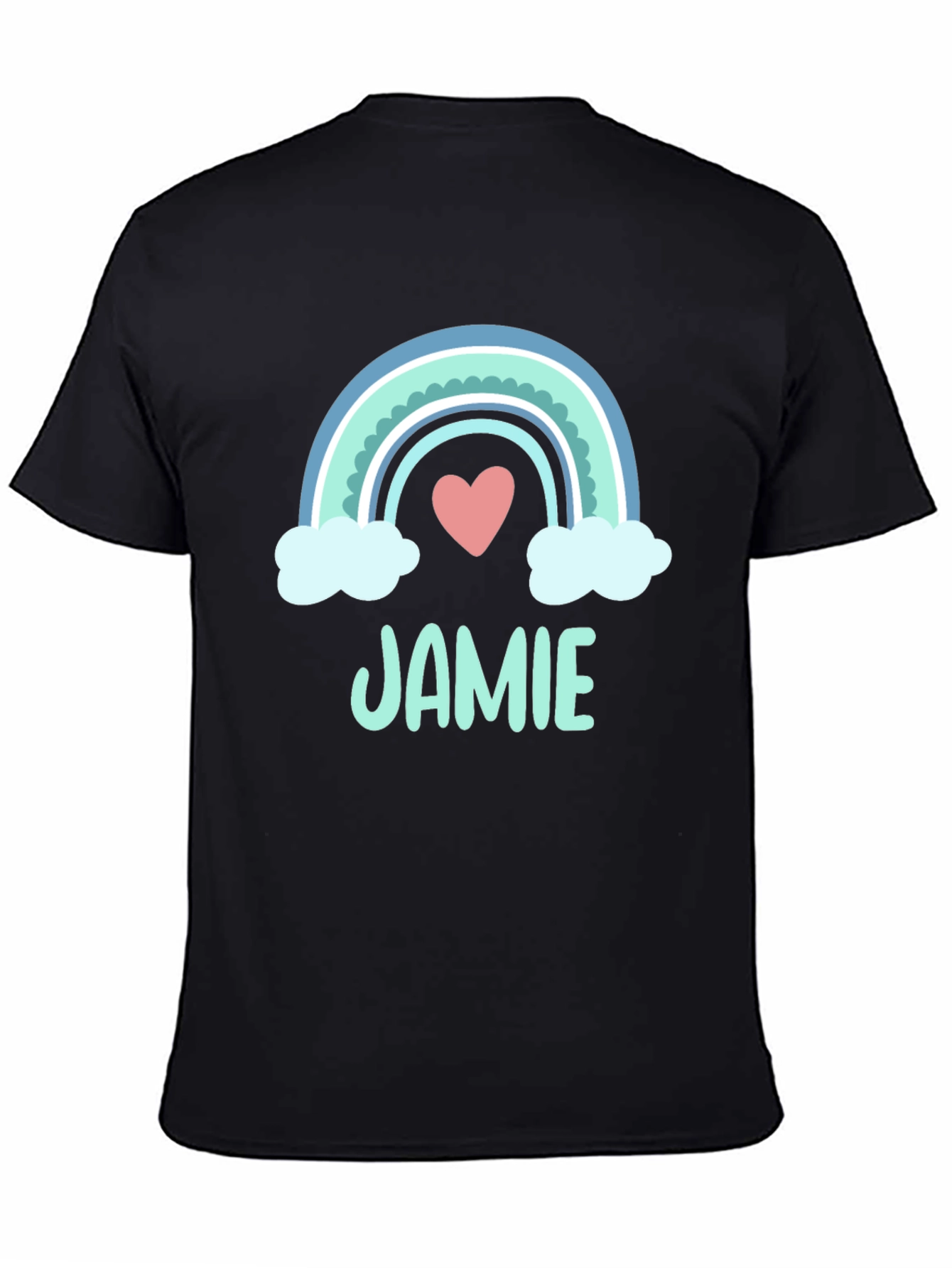 Jamie Rainbow Heart T-Shirt - Cute & Personalized