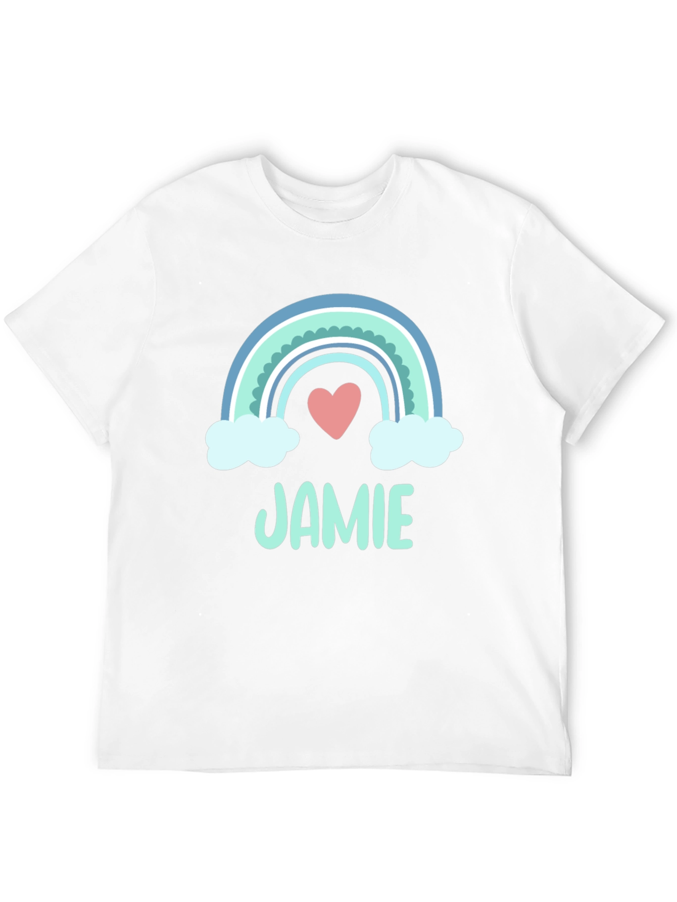 Jamie Rainbow Heart T-Shirt - Cute & Personalized