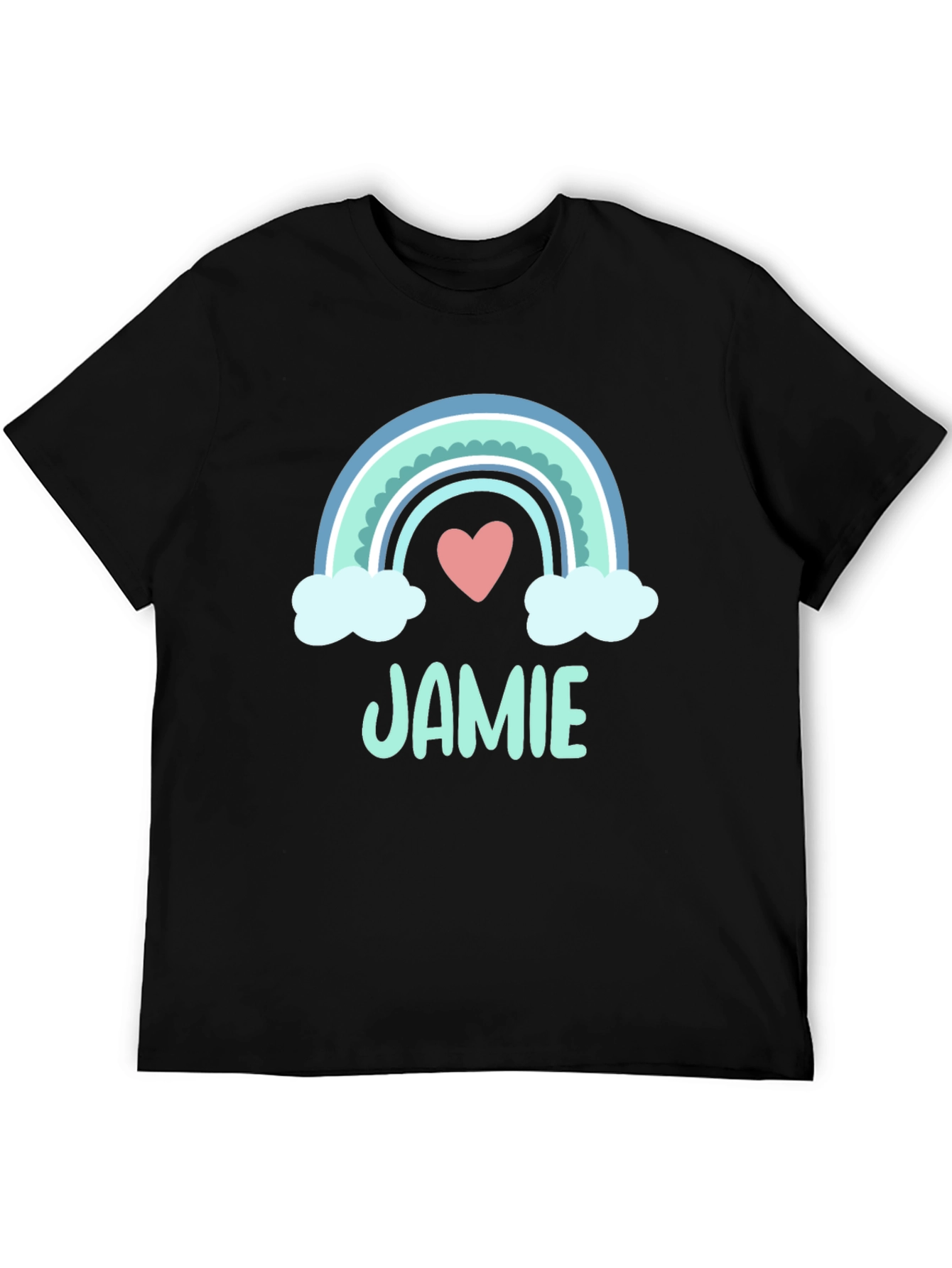 Jamie Rainbow Heart T-Shirt - Cute & Personalized