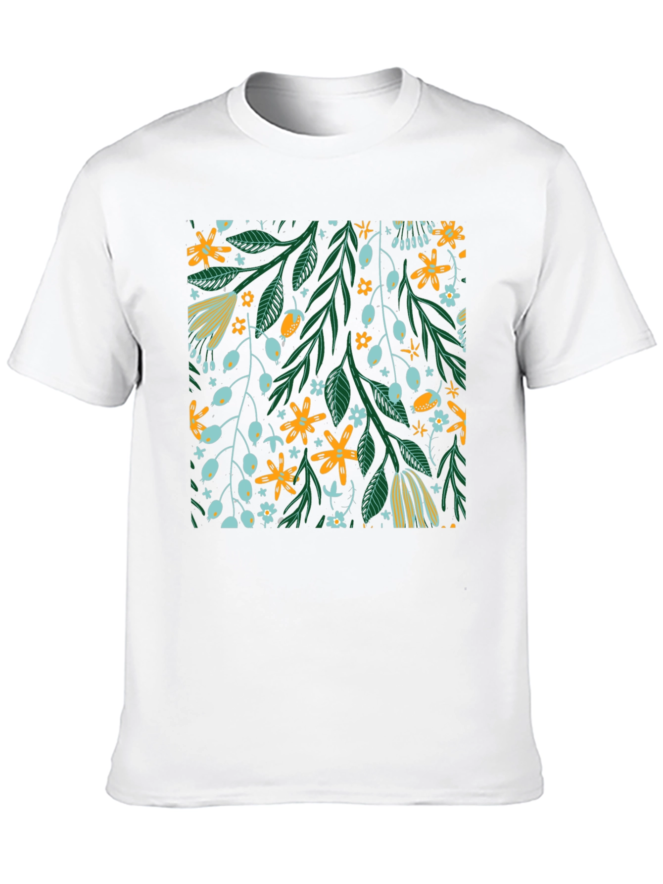 Floral Pattern Black T-Shirt - Trendy Unisex Design