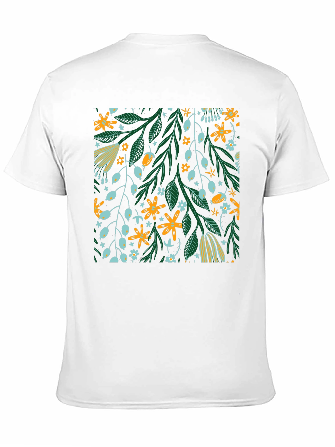 Floral Pattern Black T-Shirt - Trendy Unisex Design
